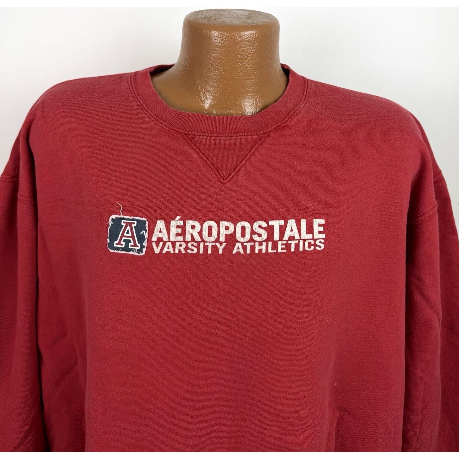 Aeropostale VINTAGE Aeropostale Sweatshirt Mens XL Red 90s Logo Applique Boxy Fit Distressed Sweatshirt Regular Men XL Red 90s Grunge Retro Skater Size US XL / EU 56 / 4 - 2 Thumbnail