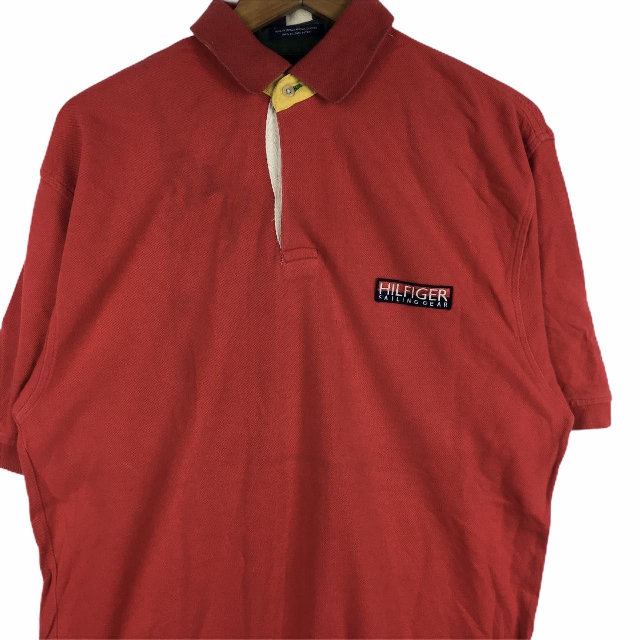 Tommy Hilfiger Vtg TOMMY HILFIGER Sailing Gear Striped Red Flag Polo Size US L / EU 52-54 / 3 - 3 Thumbnail