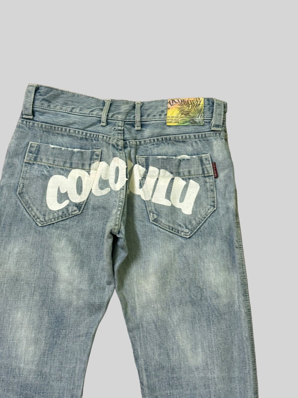 Japanese Brand Distressed COCOLULU Mud WashThrashed Faded Jeans Size US 30 / EU 46 - 9 Thumbnail