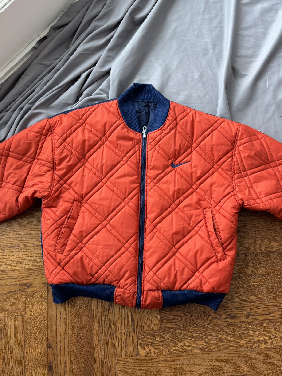 Nike 90s Nike Reversible Bomber Vintage Nike Jacket Quilted Down Size US L / EU 52-54 / 3 - 13 Thumbnail
