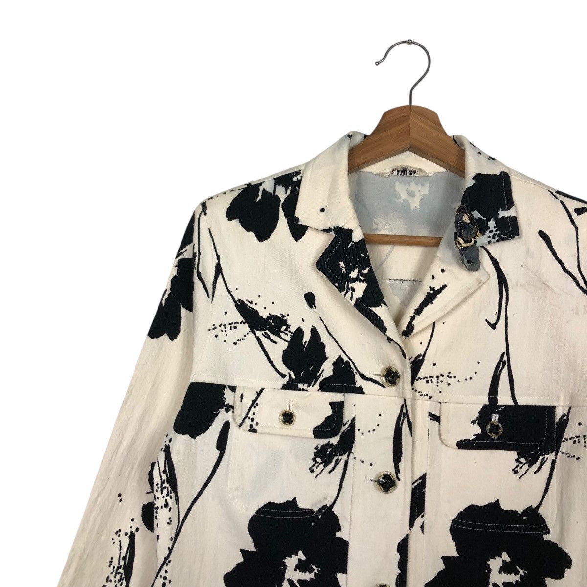 Japanese Brand 📌Vintage Cropped Chore Jacket Floral Ripption Issey Miyake Size M / US 6-8 / IT 42-44 - 8 Thumbnail