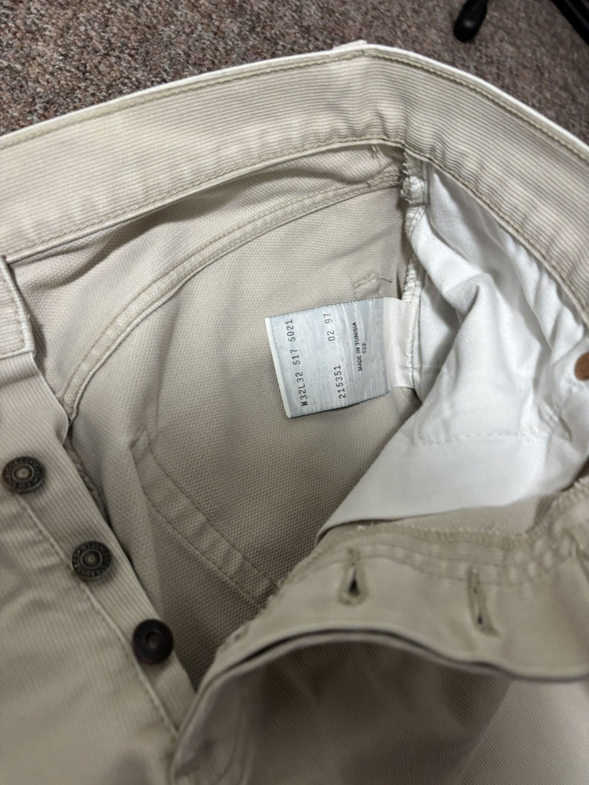 Levi's × Levi's Vintage Clothing × Vintage Vintage 1998 Levi’s 517 02 Beige Denim Pants Jeans Size US 32 / EU 48 - 7 Thumbnail