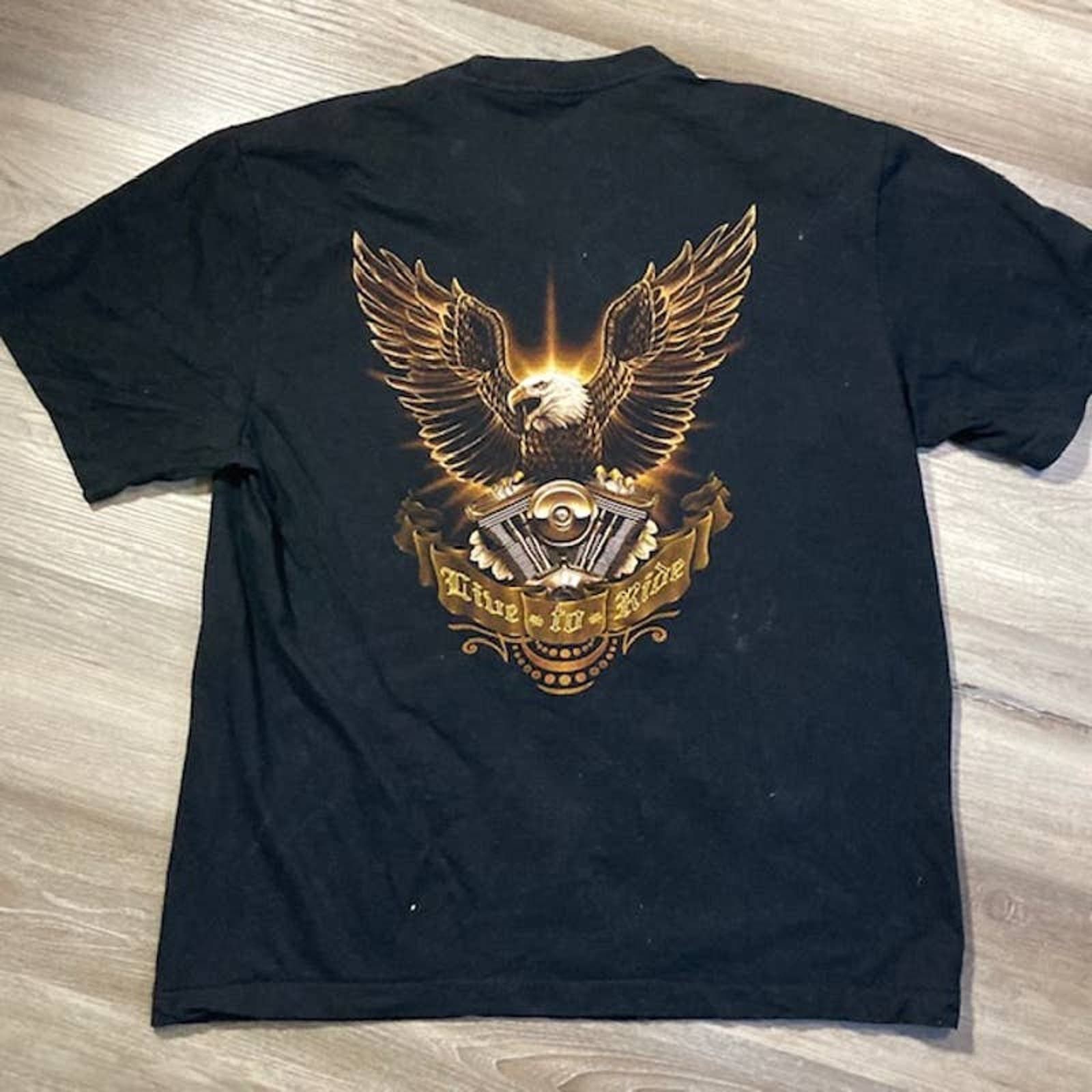 Other Rock Eagle Ride With Pride Short Sleeve Graphic Tshirt Black Size US XL / EU 56 / 4 - 8 Thumbnail