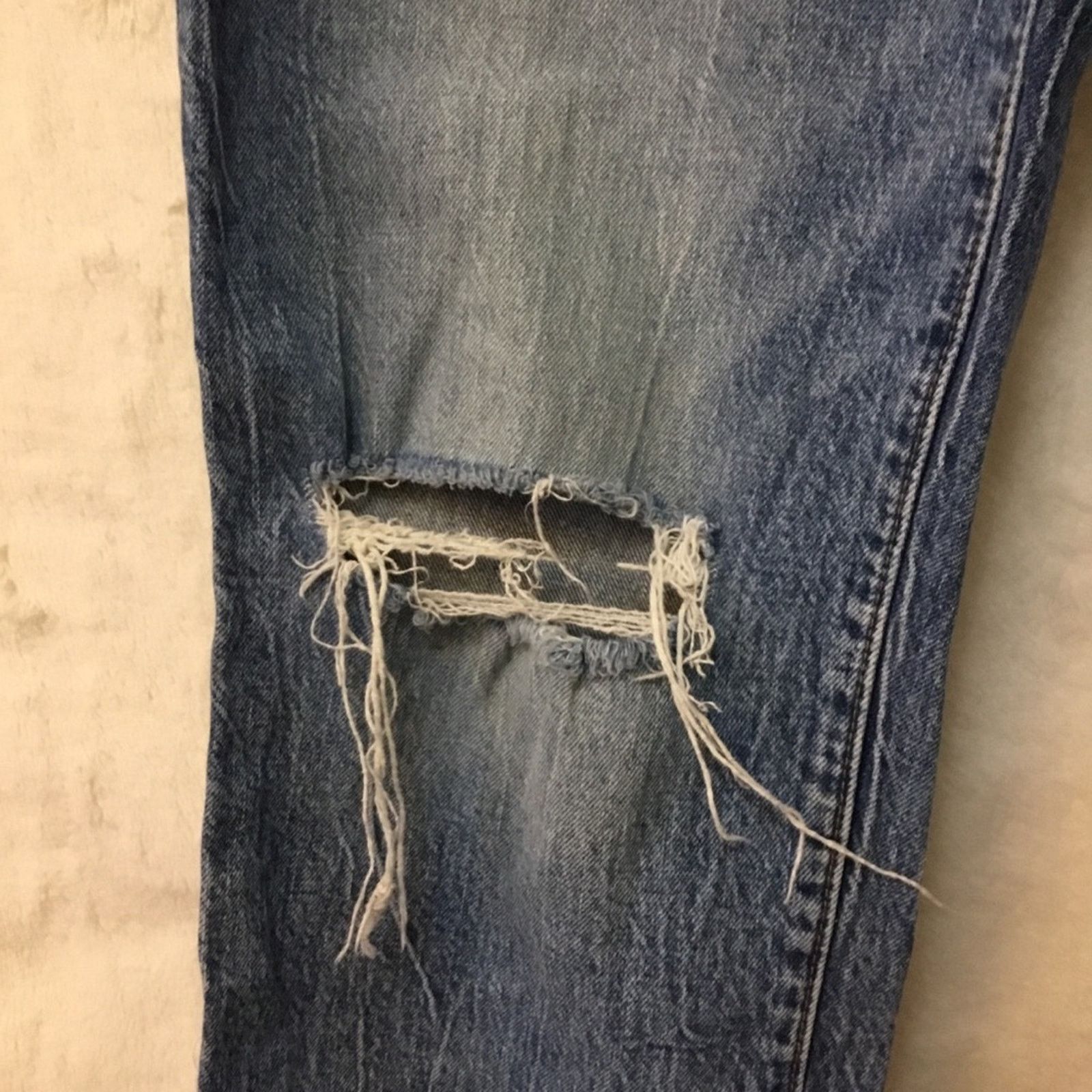 Loft Loft Blue Curvy High Waist Straight Crop Jeans Size 30" / US 8 / IT 44 - 4 Thumbnail