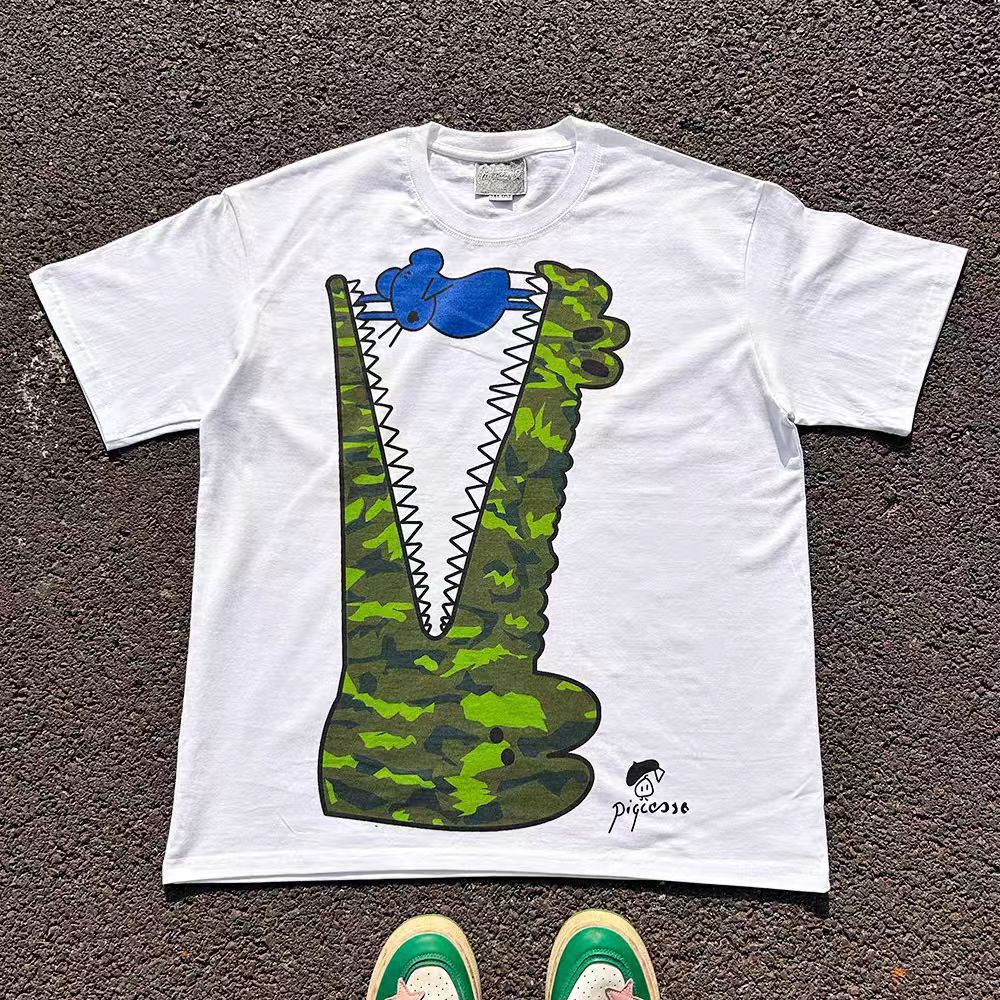 Japanese Brand × Vintage White street fashion mouse pattern cotton t-shirt Size US L / EU 52-54 / 3 - 2 Thumbnail