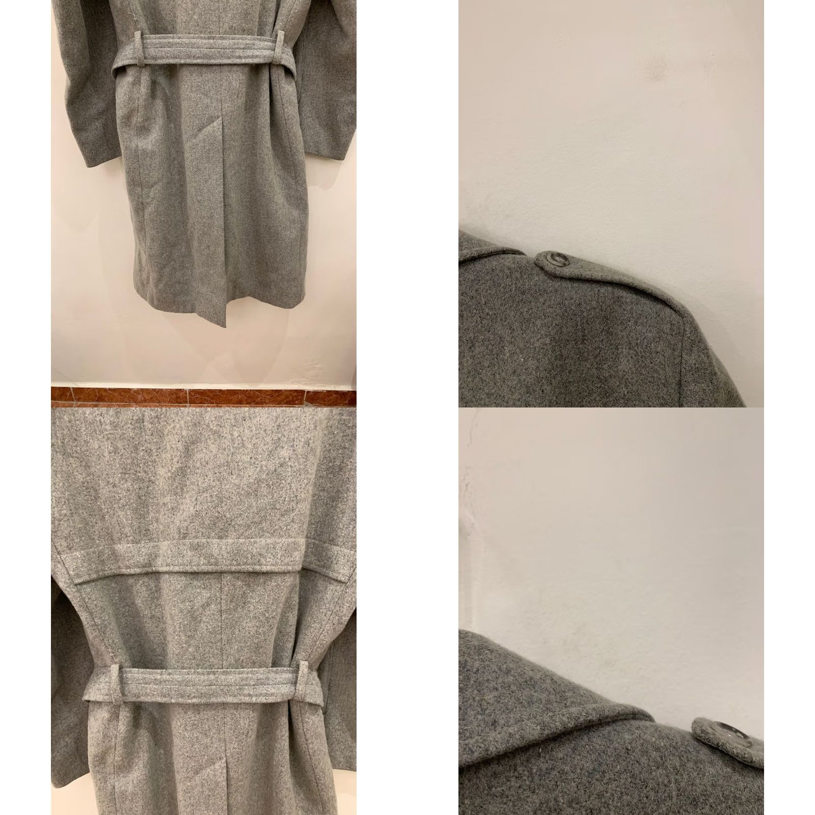 Vintage VINTAGE Bespoke Coat Adult 46L XL Gray Wool Double Breasted Belted Overcoat 1970s Italian Style Mens Size US S / EU 44-46 / 1 - 9 Thumbnail