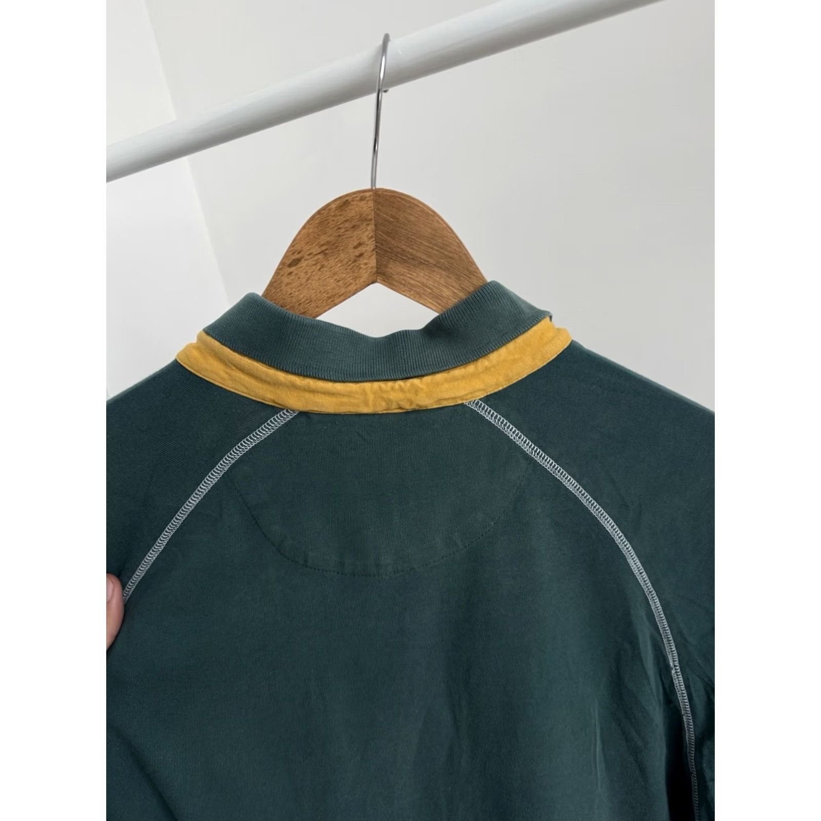 Vintage Canterbury Wallabies Polo Shirt Vintage 00s Striped Long Sleeve Green M Men Rugby Polo Shirt Size US M / EU 48-50 / 2 - 6 Thumbnail