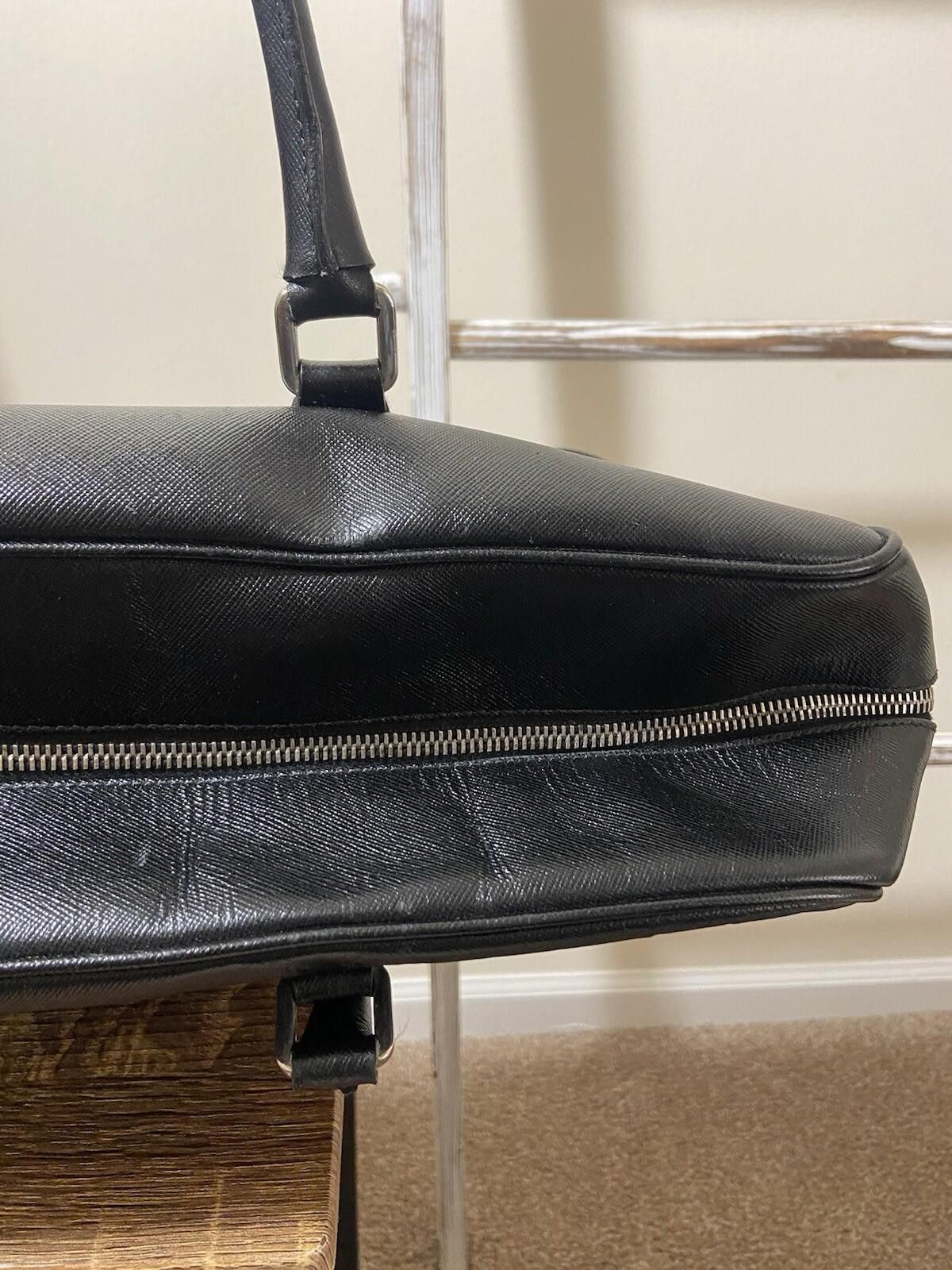 Prada Prada black saffiano leather briefcase travel handbag, good Size ONE SIZE - 9 Thumbnail