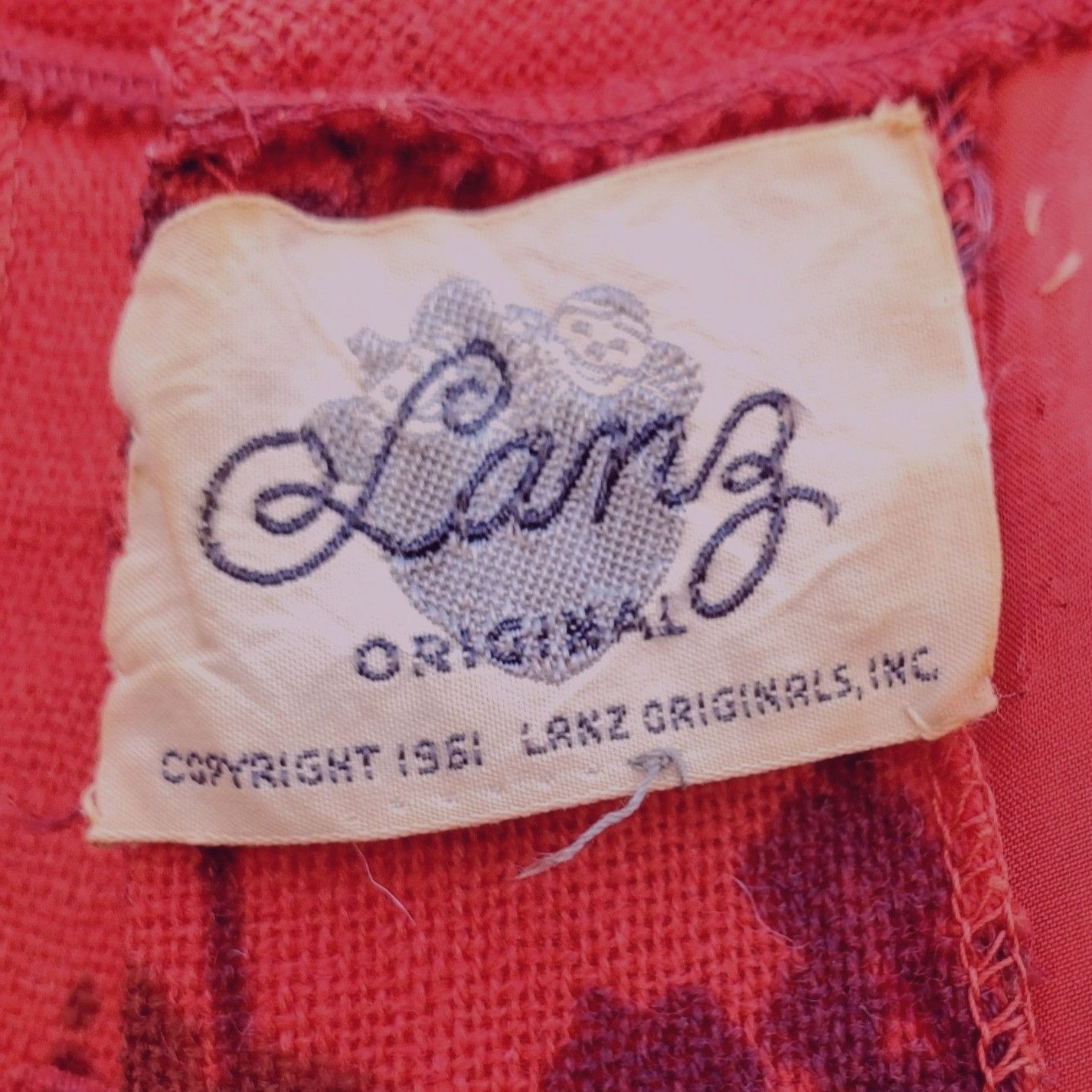 Vintage Vintage Lanz Dress 60s Fit and Flare XS Red Floral Wool Line Size XS / US 0-2 / IT 36-38 - 2 Thumbnail