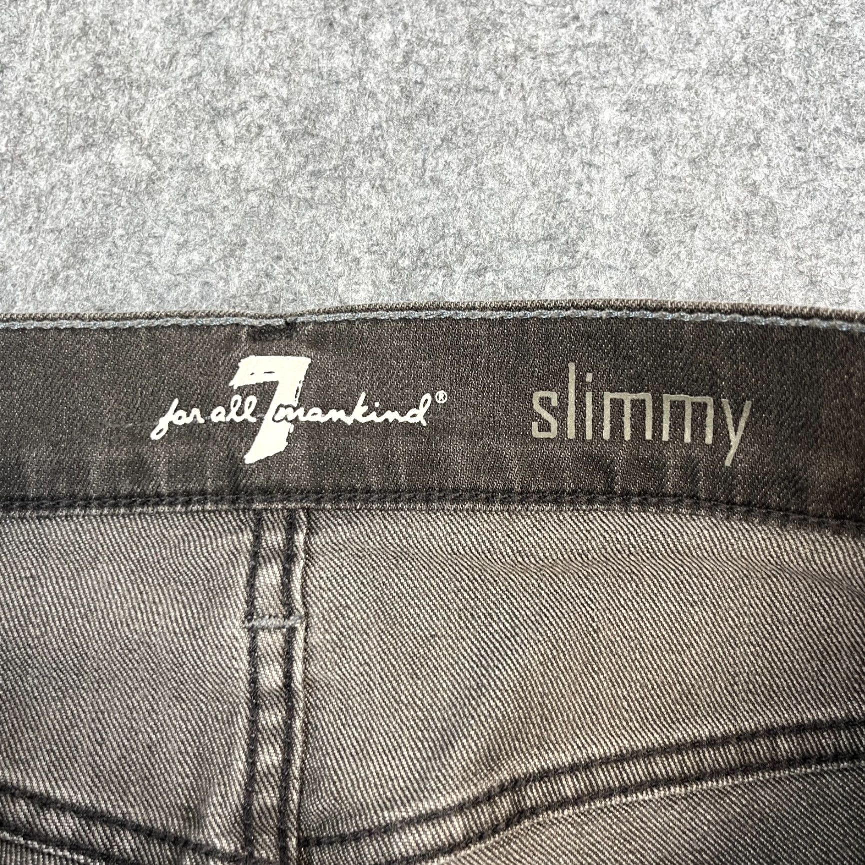7 For All Mankind 7 For All Mankind Mens Jeans Slim Tapered 31 Dark Wash Grey Stretch Slimmy Denim Regular Jeans Mens (31) Size US 31 - 7 Thumbnail