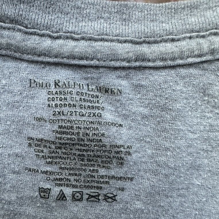 Polo Ralph Lauren VINTAGE Y2K POLO RALPH LAUREN GRAY COTTON TSHIRT VNECK XXL Size US XXL / EU 58 / 5 - 5 Thumbnail