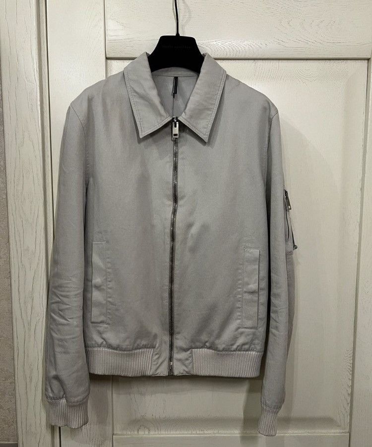 image of Dior By Hedi Slimane Ss05 Zip Up Pocket Sleeve Bomber Jacket in Beige, Men's (Size Medium)
