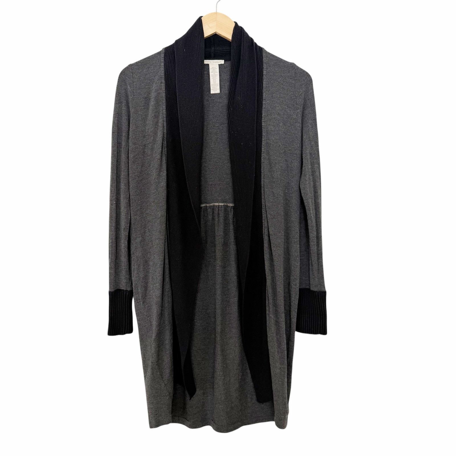 White + Warren White + Warren Gray Black Cashmere Silk Blend Cardigan Sz S Size S / US 4 / IT 40 - 1 Thumbnail