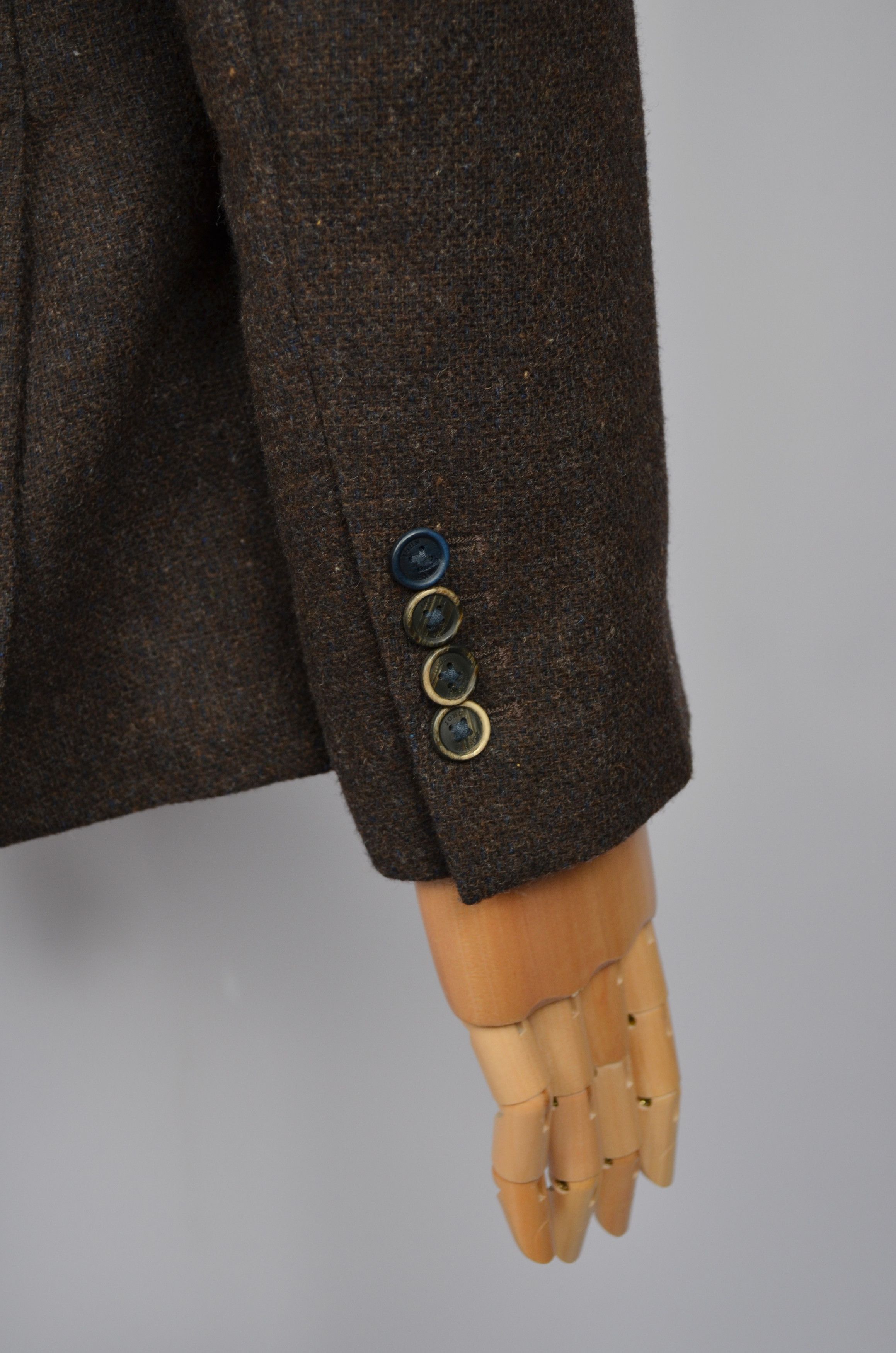 Designer John Barritt Bottoli Knit Wool Brown Unlined Blazer Jacket Size 40R - 9 Thumbnail