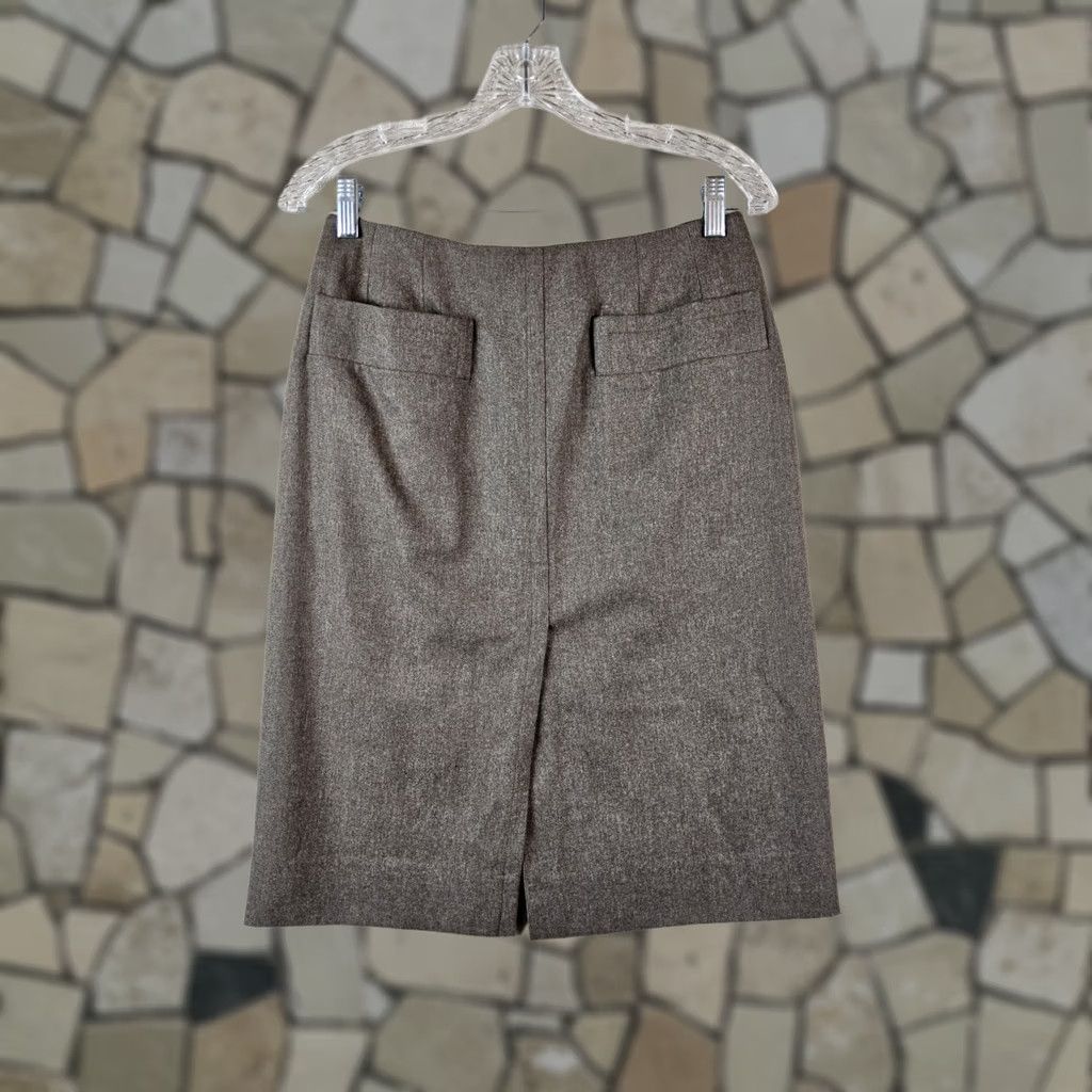 Celine VINTAGE CELINE Skirt Midi Pencil Cashmere Lined Wool Brown 40 Women Girls Mens Size 27" / US 4 / IT 40 - 1 Thumbnail