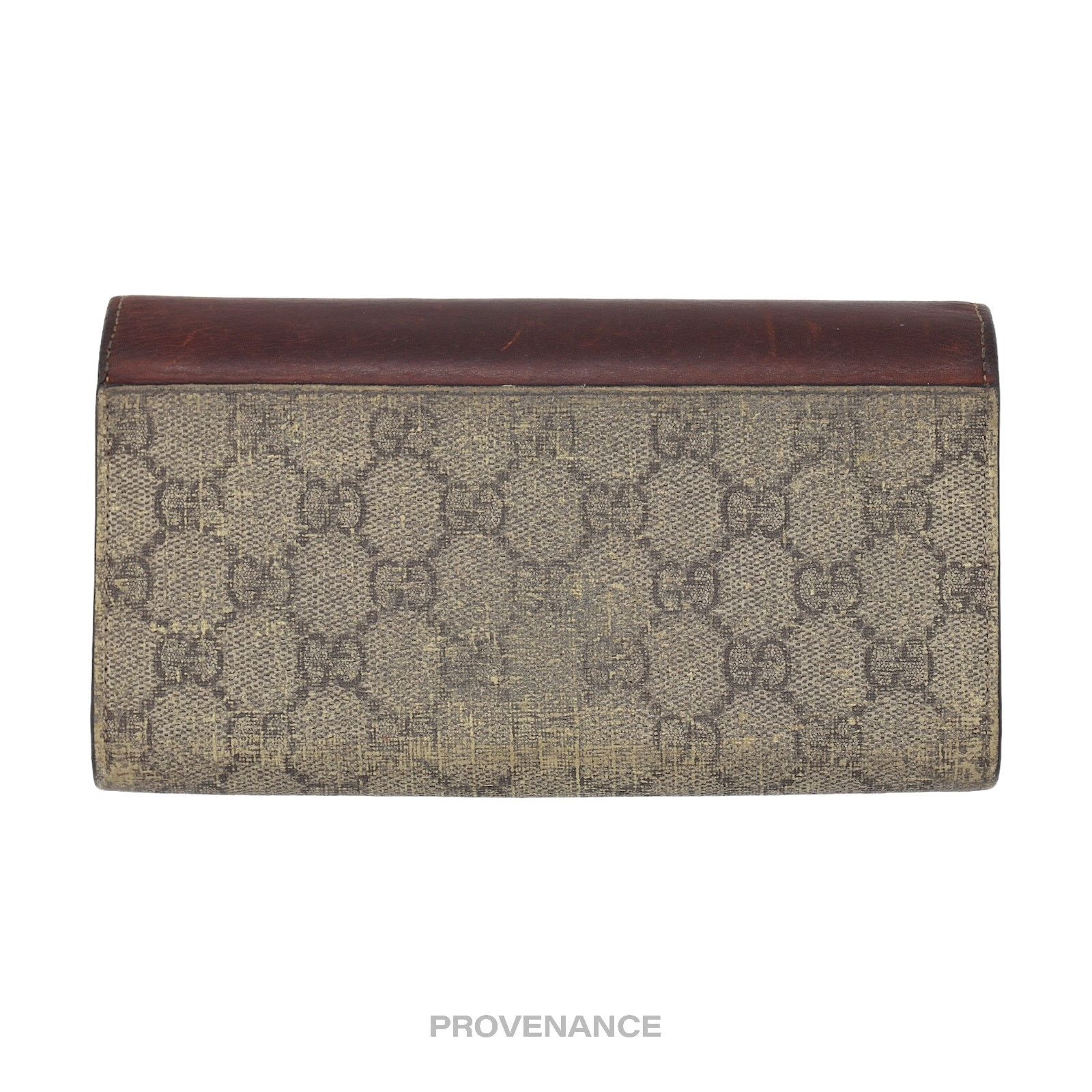 Gucci 🔴 Gucci Snap Long Wallet - GG Supreme Brown Size ONE SIZE - 2 Thumbnail