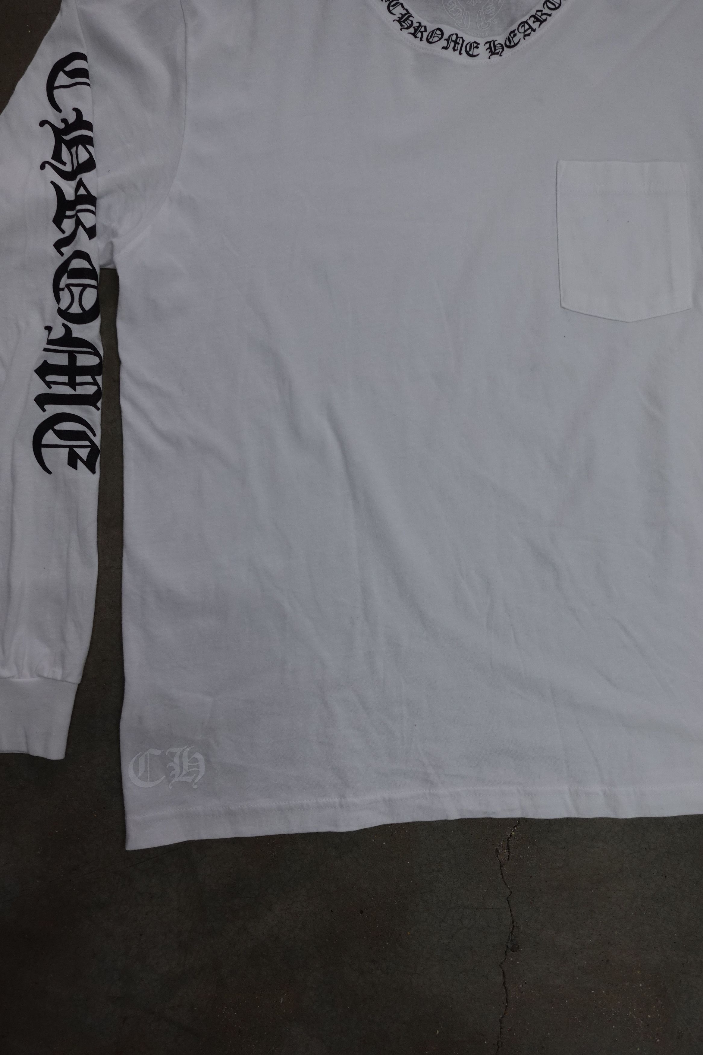 Chrome Hearts CHROME HEARTS POCKET CREW LONG SLEEVE T SHIRT WHITE BLACK Size US XL / EU 56 / 4 - 3 Thumbnail