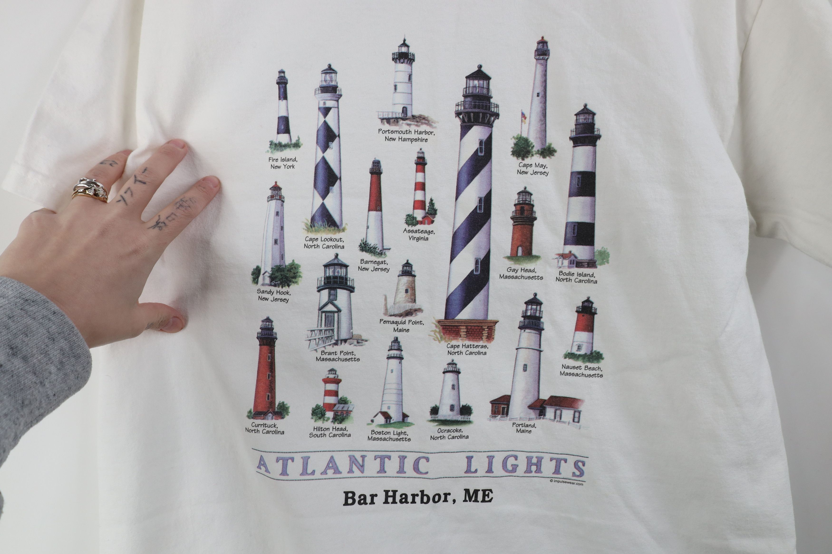 Vintage Vintage 90s Lights Bar Harbor Maine Lighthouse T-Shirt Size M / US 6-8 / IT 42-44 - 4 Thumbnail