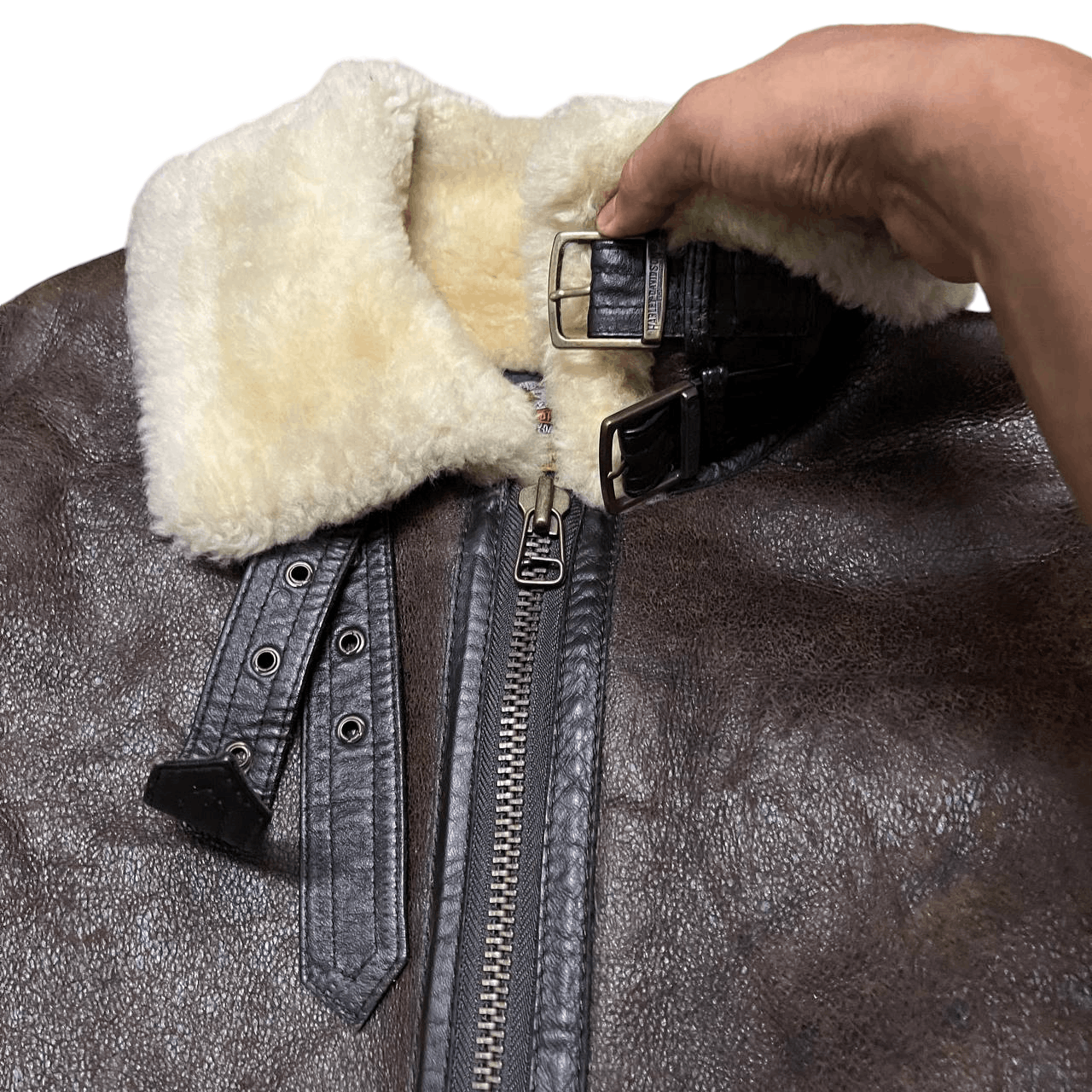 Harley Davidson Vintage Harley Davidson Motorcycle Sheepskin Leather Jacket Size US S / EU 44-46 / 1 - 5 Thumbnail