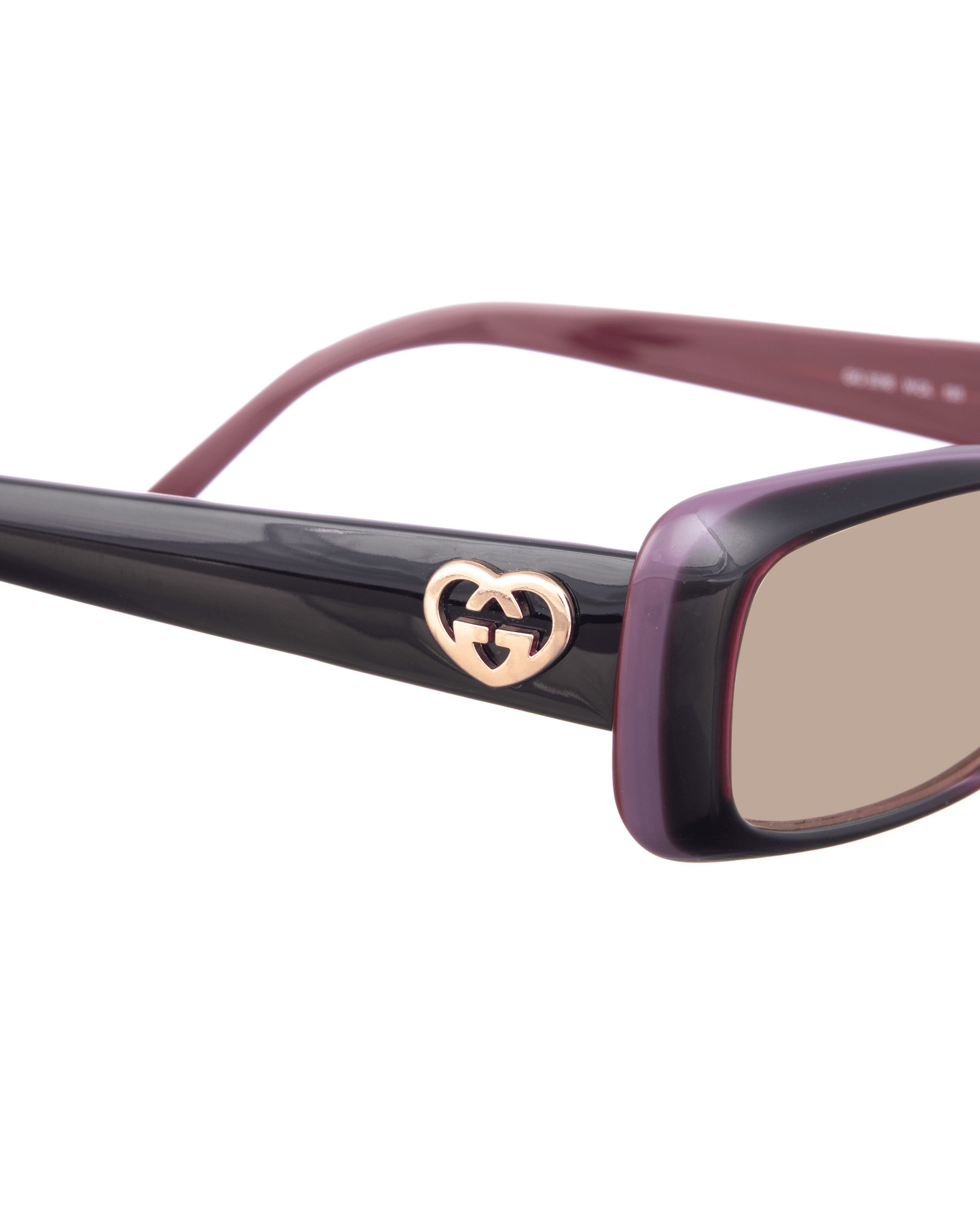 Gucci Gucci 00s Violet Burgundy Cat Eye Sunglasses With Heart Size ONE SIZE - 3 Thumbnail