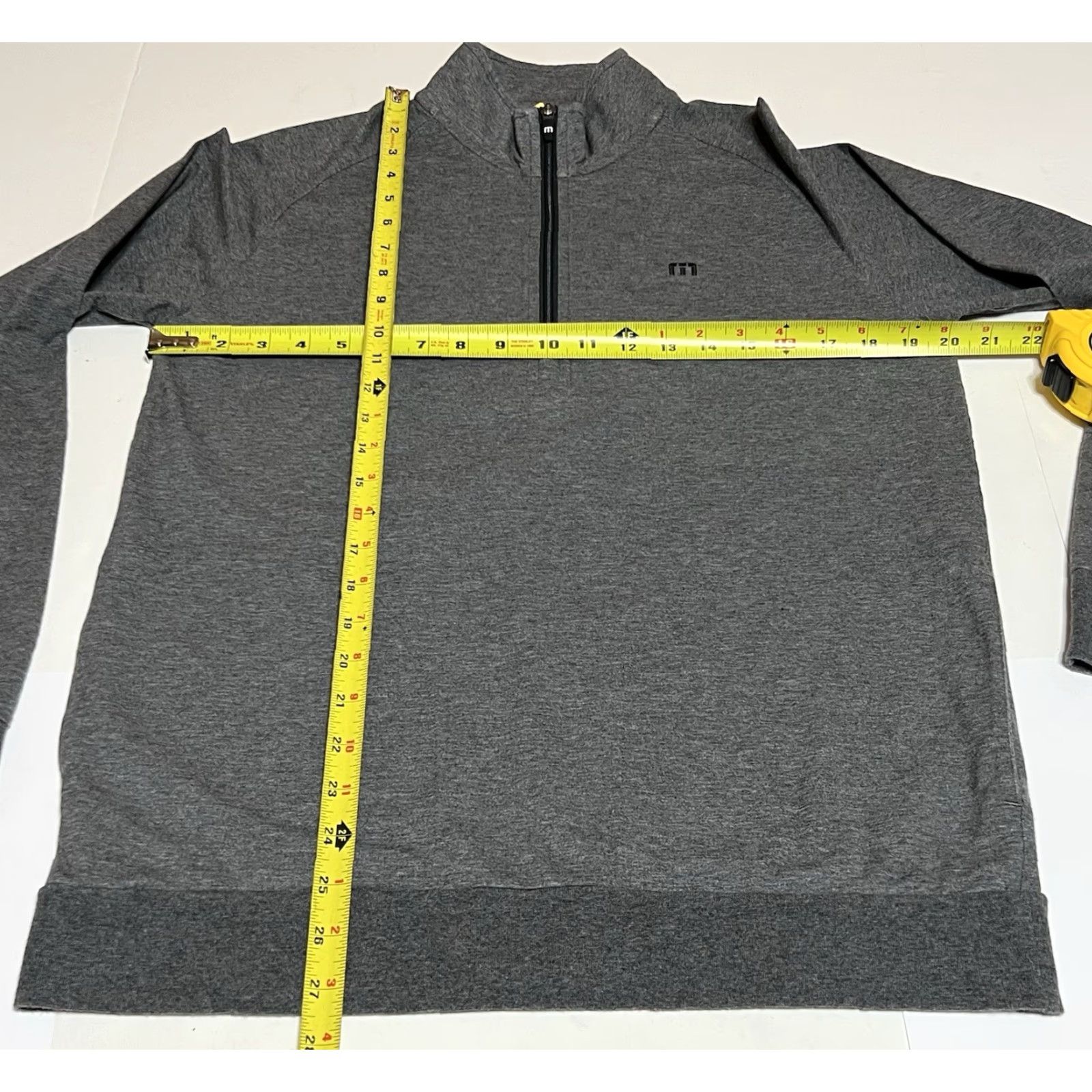 TravisMathew Travis Mathew Pullover Golf Sweater Mens Medium Gray 1/4 Zip Mock Cotton Blend Logo Zipper Tailored Knit Crew Neck Golf Size US M / EU 48-50 / 2 - 5 Thumbnail
