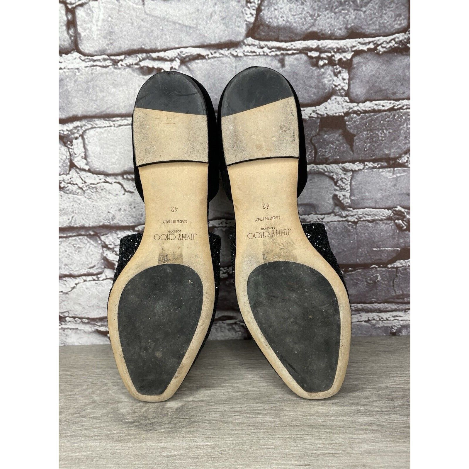 Jimmy Choo Jimmy Choo London Black Suede Leather Sparkle D’ Orsay Flats Size US 11 / IT 41 - 7 Thumbnail