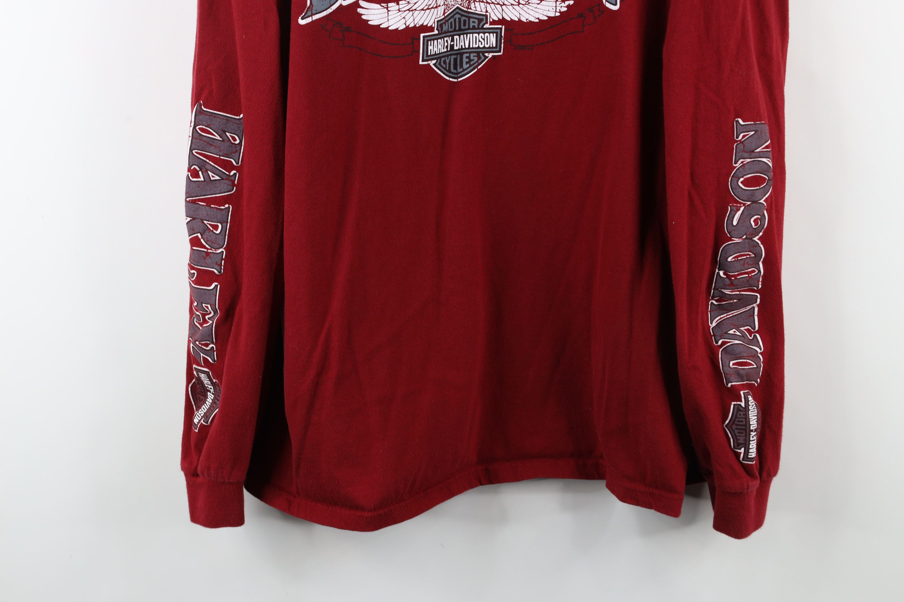 Harley Davidson Vintage Y2K Harley Davidson Spell Long Sleeve T-Shirt Red Size US XL / EU 56 / 4 - 3 Thumbnail