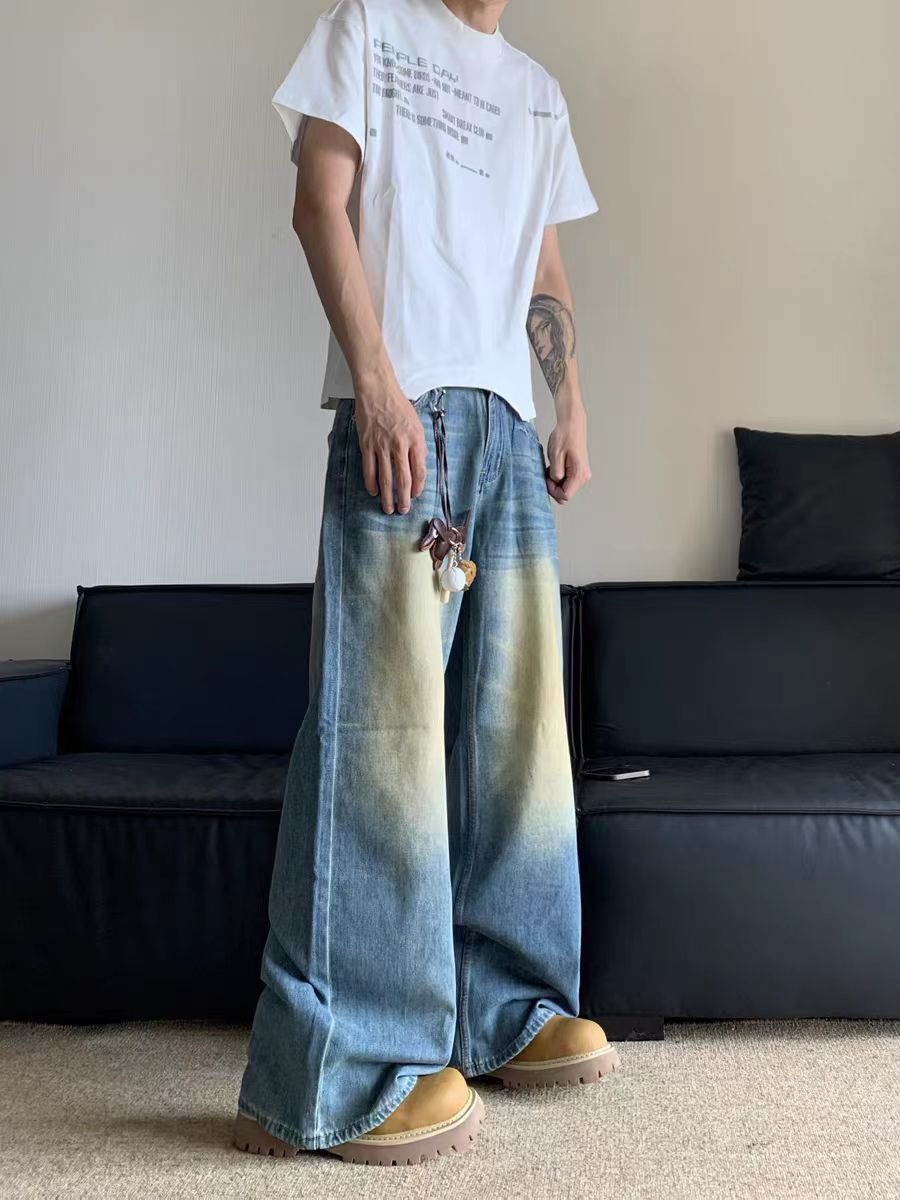 Japanese Brand × Jean Washed Mud Dye Casual Aged Loose Jeans Size US 32 / EU 48 - 4 Thumbnail