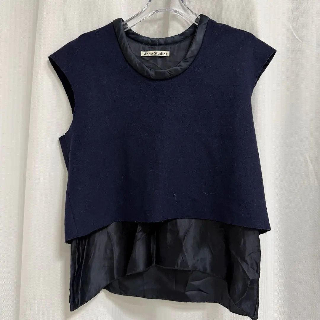 Acne Studios Acne Studios JOEY RAW AW14 Wool Vest Navy Size 36 Size XS / US 0-2 / IT 36-38 - 1 Thumbnail