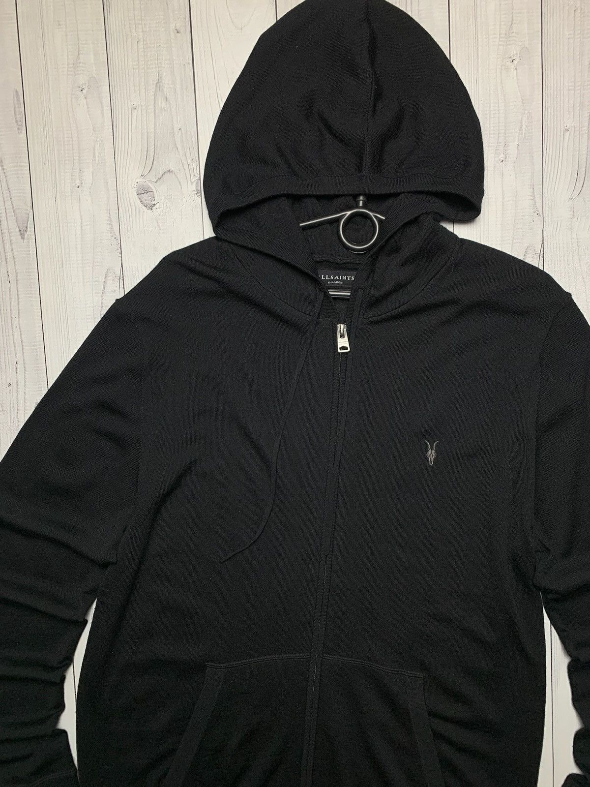Allsaints × Vintage Vintage allsaints Zip hoodie size XL logo black Size US XL / EU 56 / 4 - 2 Thumbnail