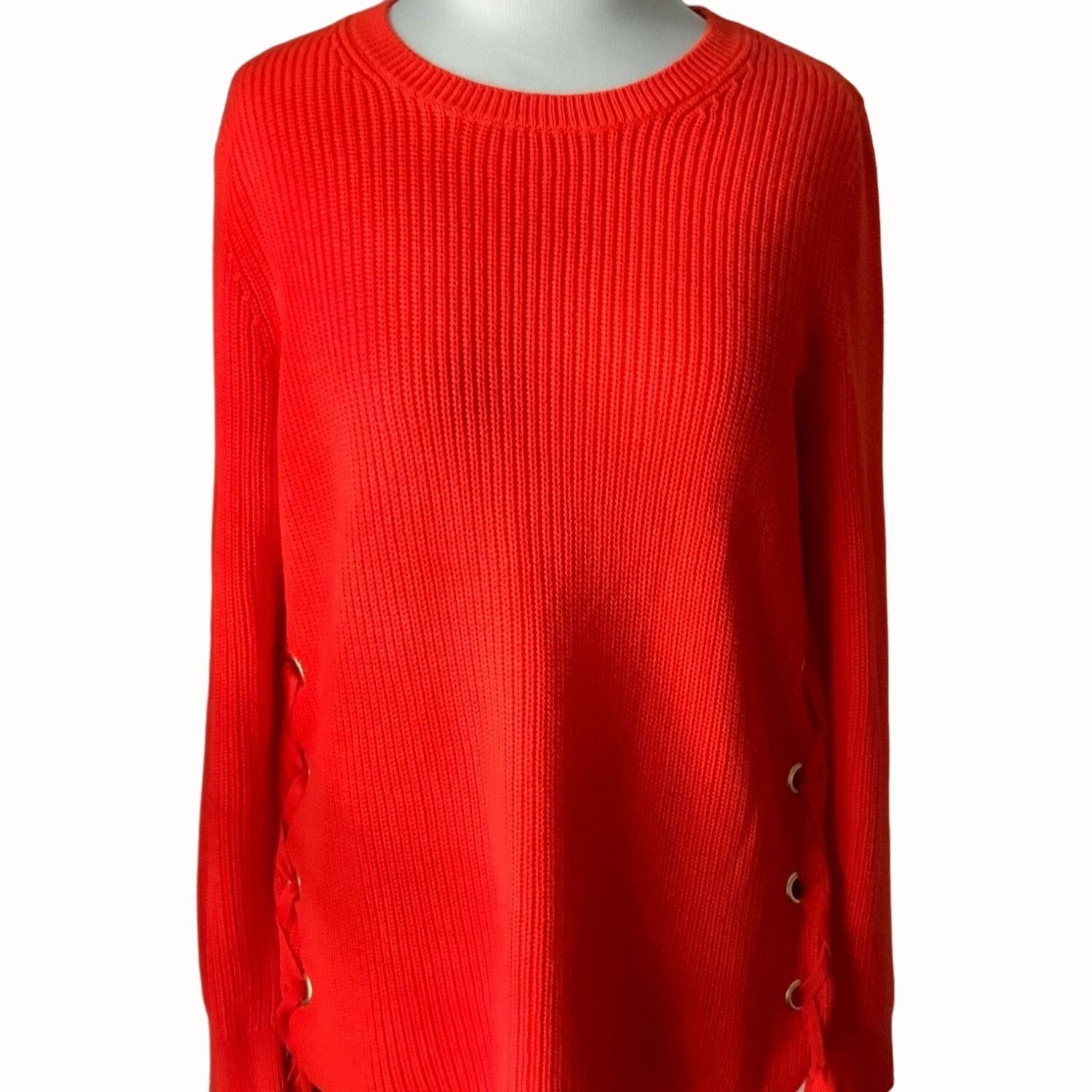 Michael Kors Michael Kors Sweater Orange Knit Side Tie Pullover Large Size L / US 10 / IT 46 - 1 Thumbnail