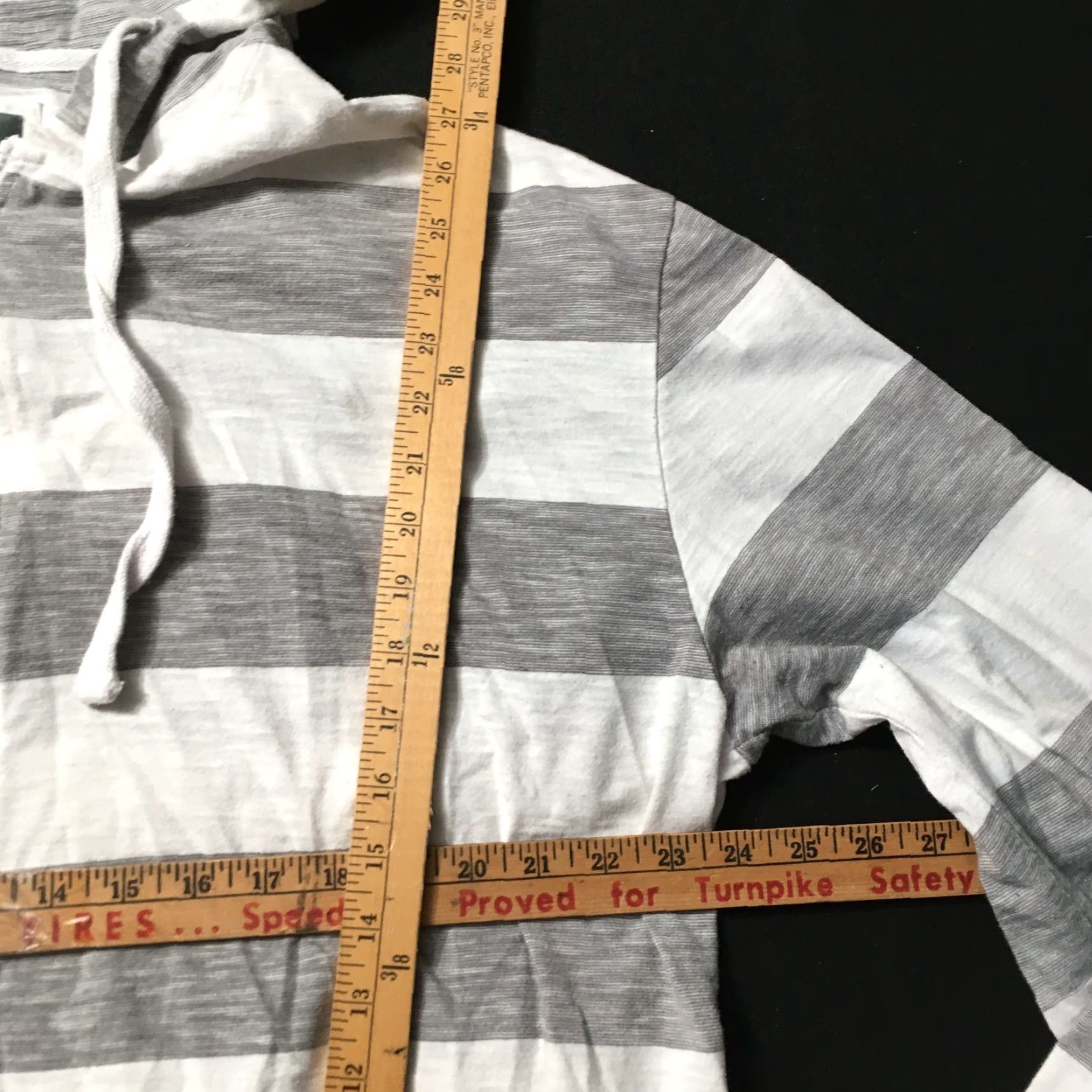 Vintage VINTAGE PJ MARK Hoodie 3XL Full Zip Hooded Gray White Striped Long Sleeve Men Shirt? Size US XXL / EU 58 / 5 - 6 Thumbnail