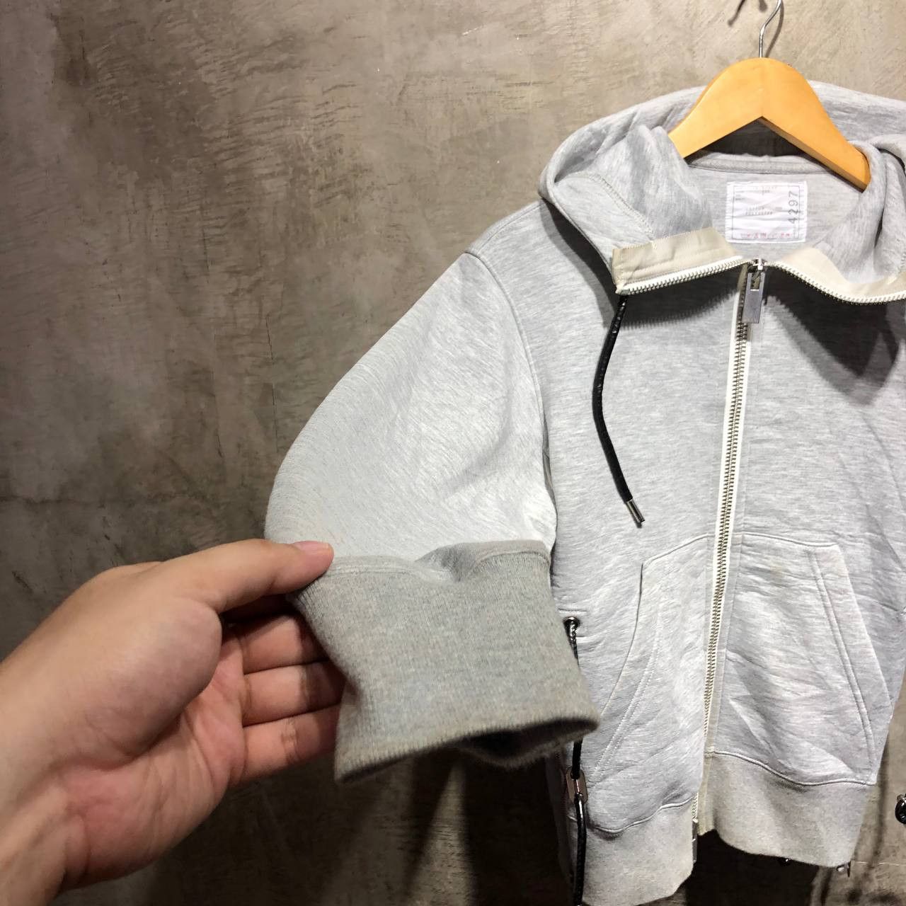 Sacai Sacai Sponge Sweat X Nylon Twill zip front hoodie Size XS / US 0-2 / IT 36-38 - 10 Thumbnail
