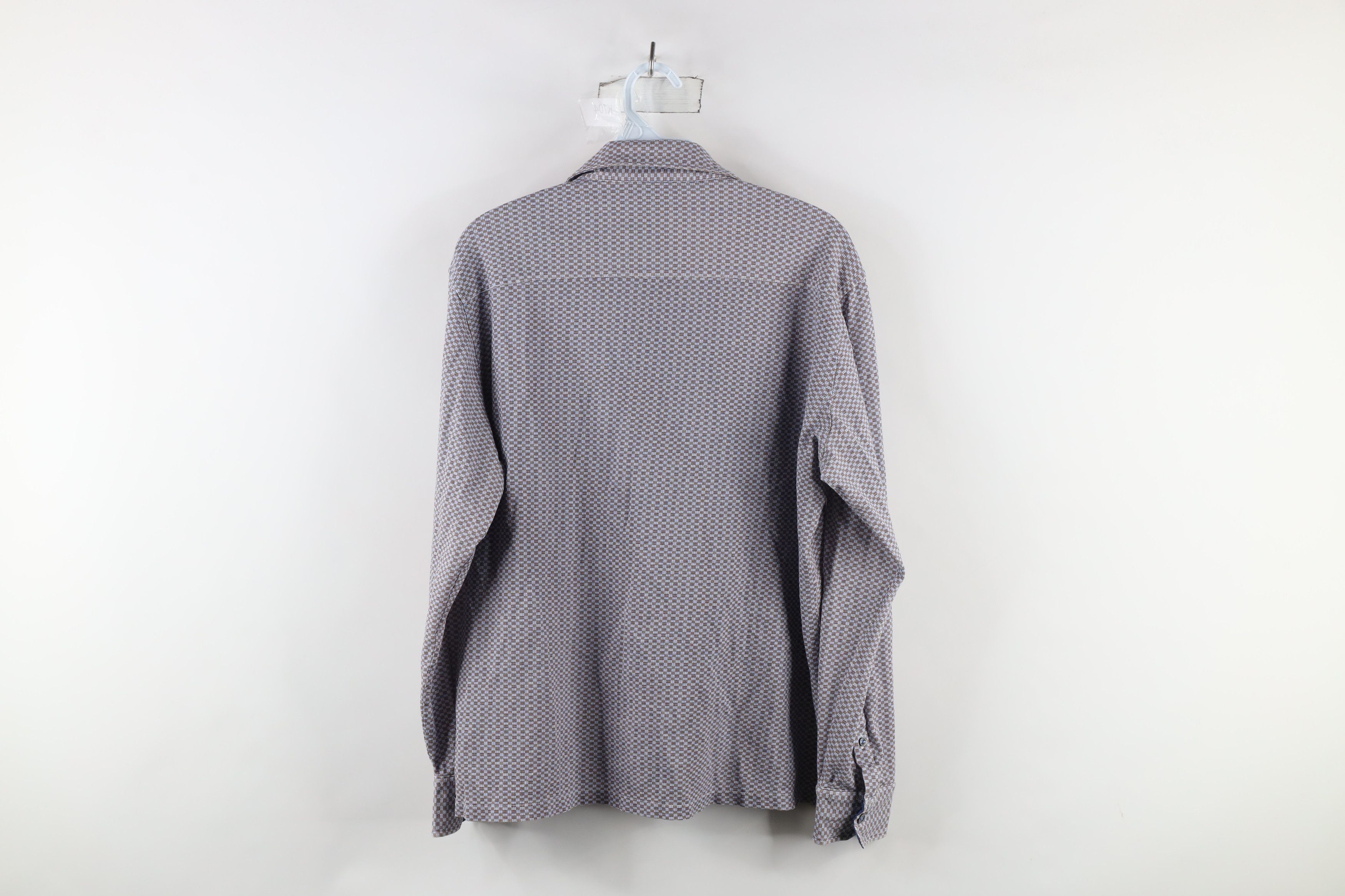 Vintage Bugatchi Uomo Knit Collared Long Sleeve Button Shirt Size US M / EU 48-50 / 2 - 11 Thumbnail