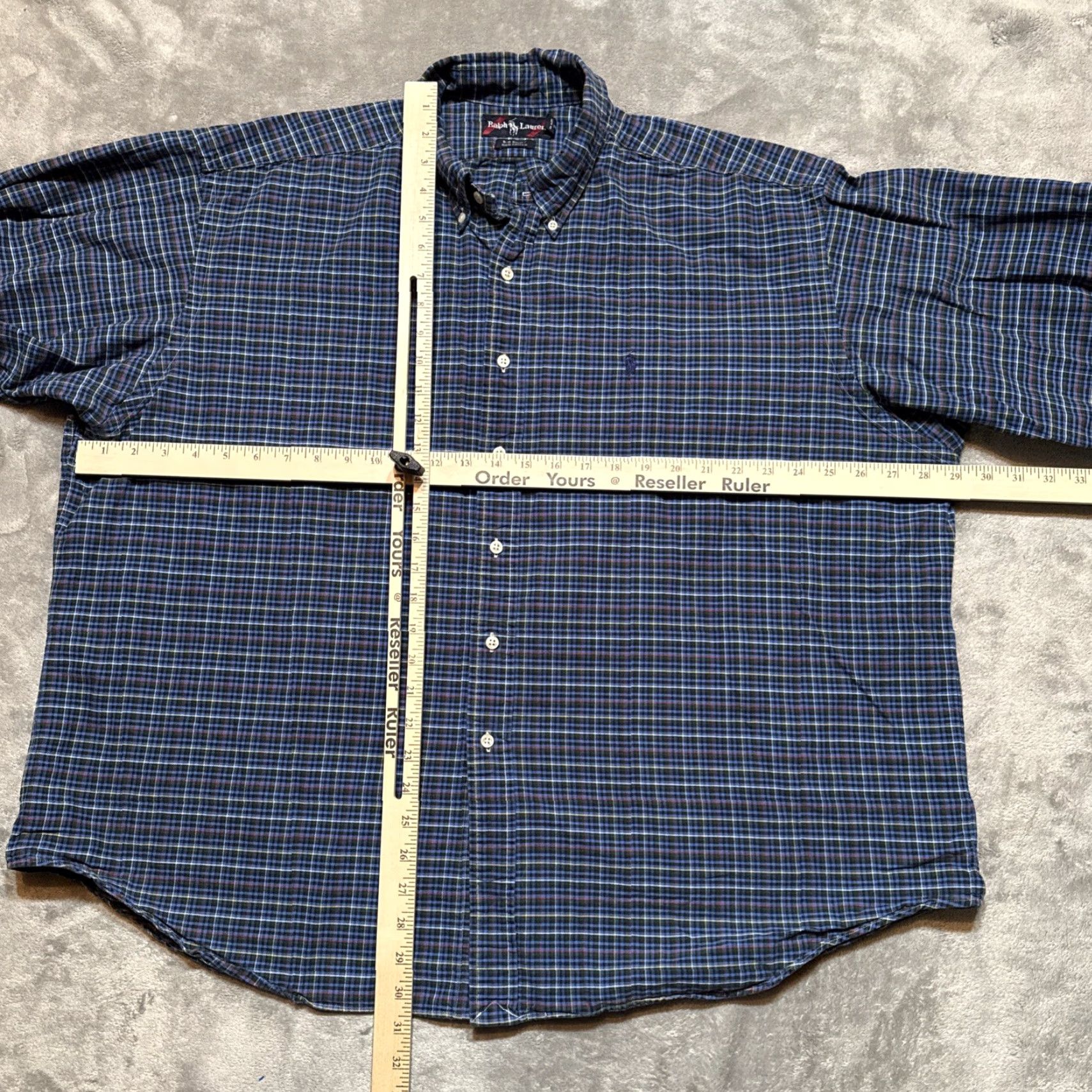 Ralph Lauren Ralph Lauren Shirt Mens 2XL Blue Green Plaid Pony Big Button Down Long Sleeve Size US XXL / EU 58 / 5 - 4 Thumbnail