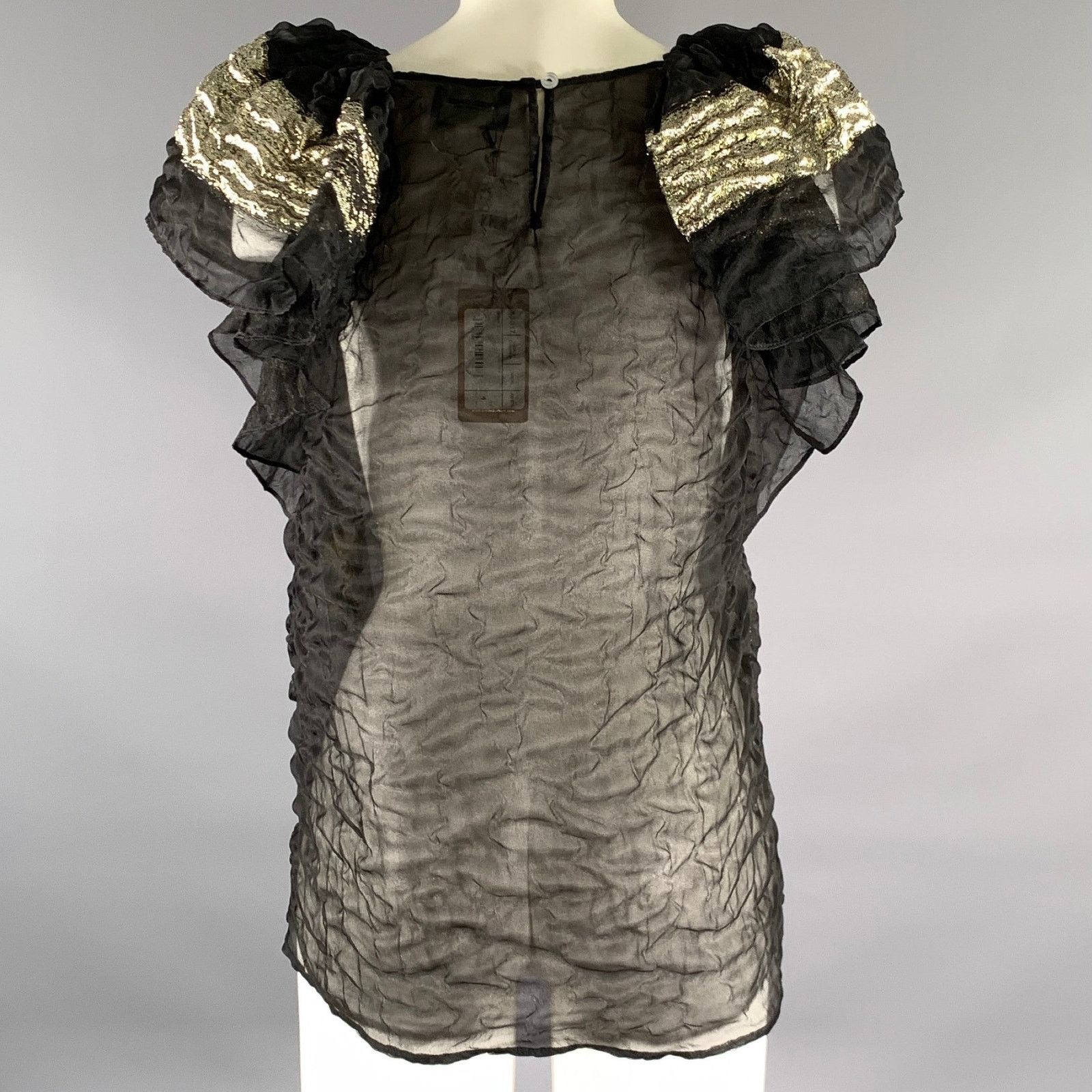 Rachel Comey RACHEL COMEY Size 4 Black Silver Metallic Dress Top Size S / US 4 / IT 40 - 3 Thumbnail