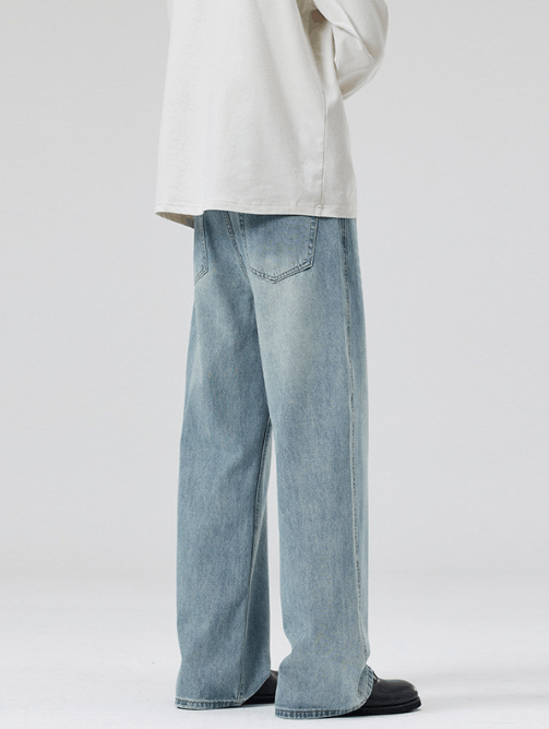 Japanese Brand × Jean Trendy light blue washed straight jeans y2k Size US 32 / EU 48 - 4 Thumbnail