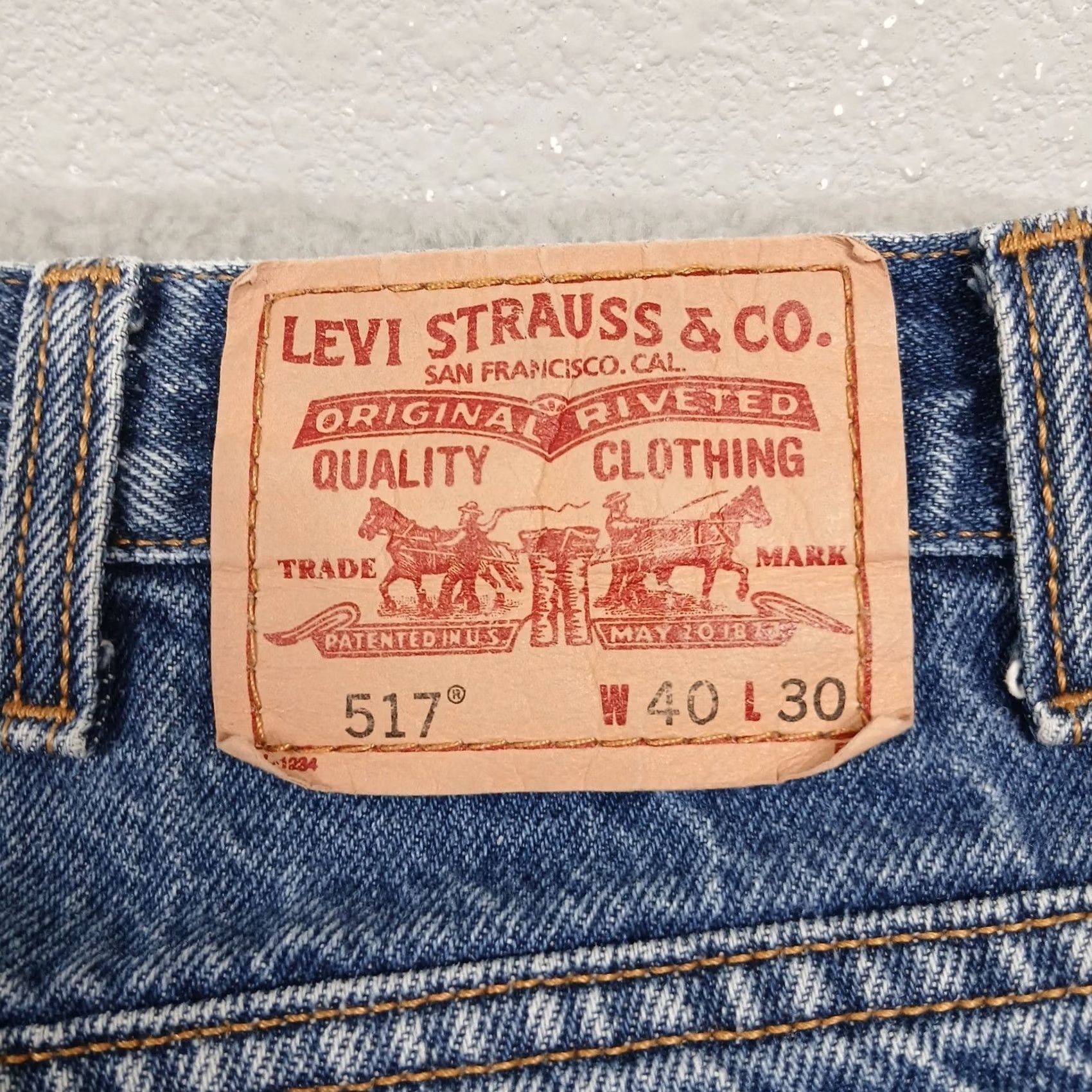 Levi's Levi's 517 Bootcut Jeans Mens W40 L30 Blue Denim Classic Fit Straight Slant Size US 40 / EU 56 - 4 Thumbnail