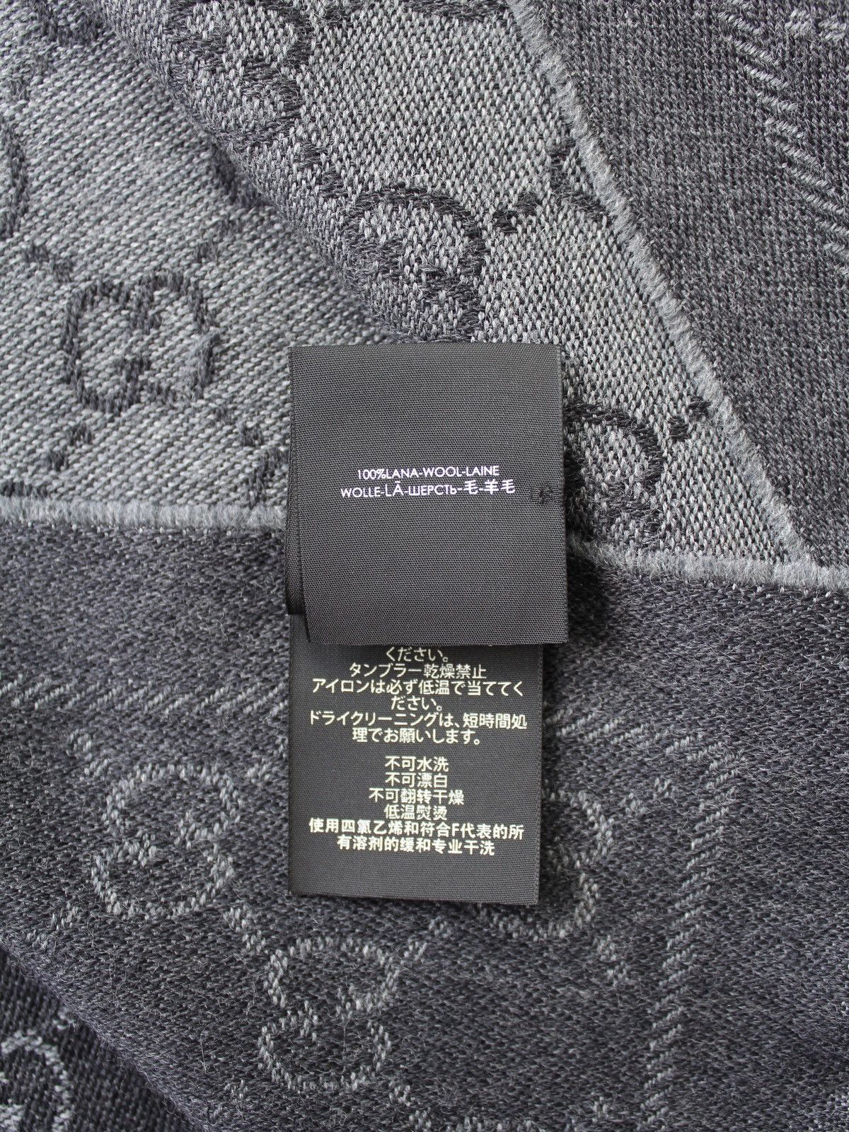 Gucci Gucci GG Jacquard Wool Scarf Grey 48x180 Size ONE SIZE - 9 Thumbnail