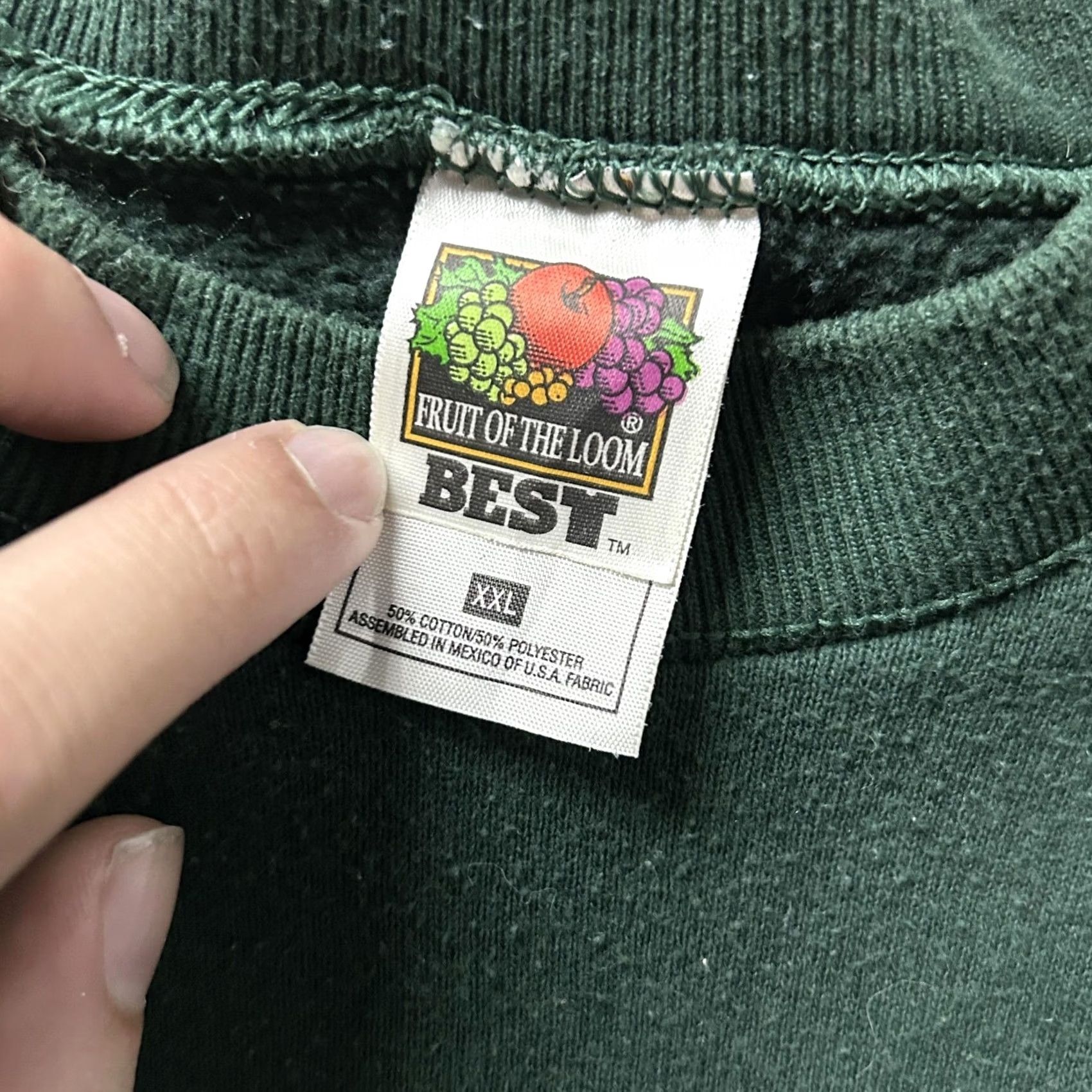 Fruit Of The Loom VINTAGE 90s SCI Greensburg Corrections Fleece Sweatshirt Mens XXL Green Size US XXL / EU 58 / 5 - 3 Thumbnail