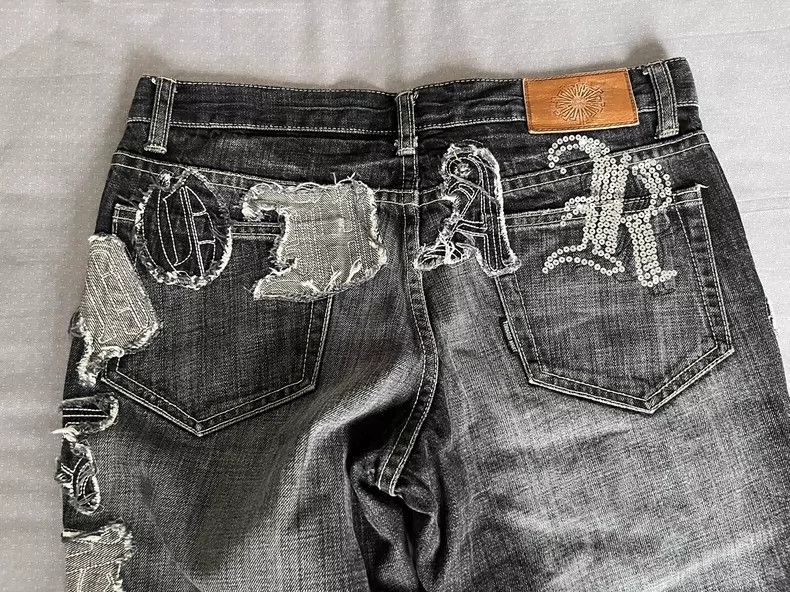 Yohji Yamamoto Tornado Mart Vintage Flared Jeans in Gray-2506 Size 33" - 5 Thumbnail