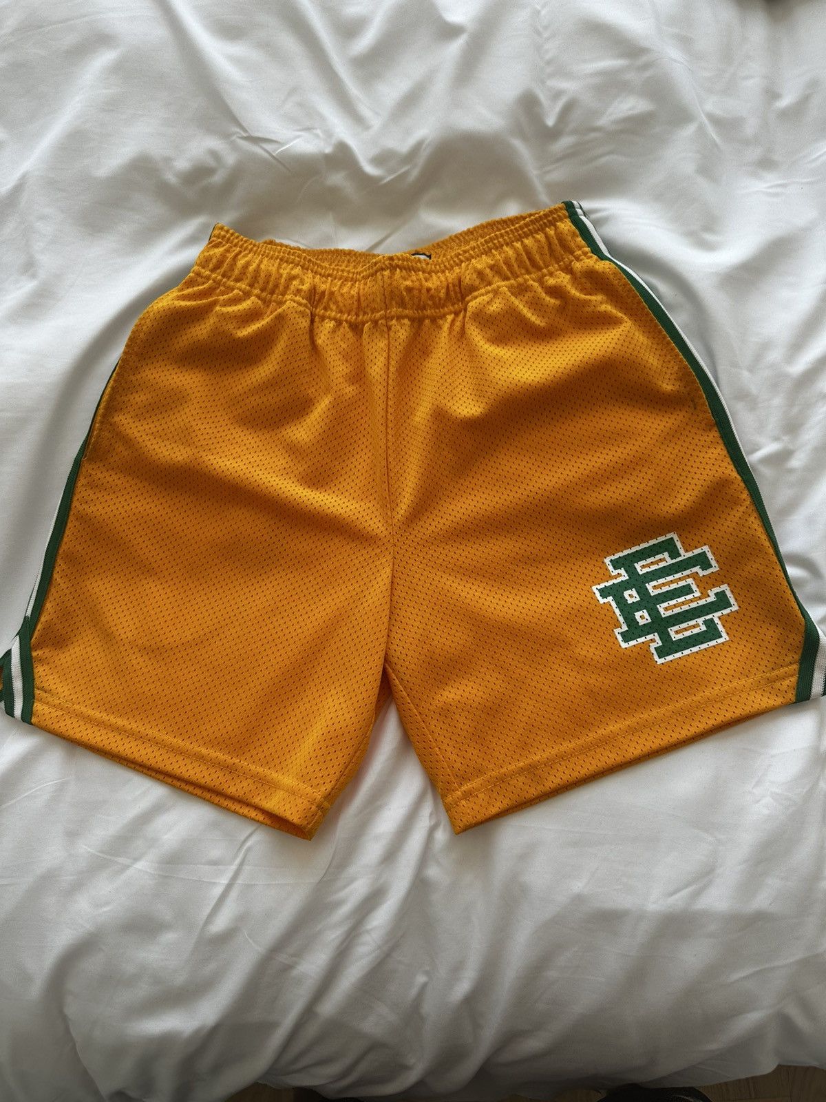 Eric Emmanuel Yellow and Green Basketball Shorts - Small