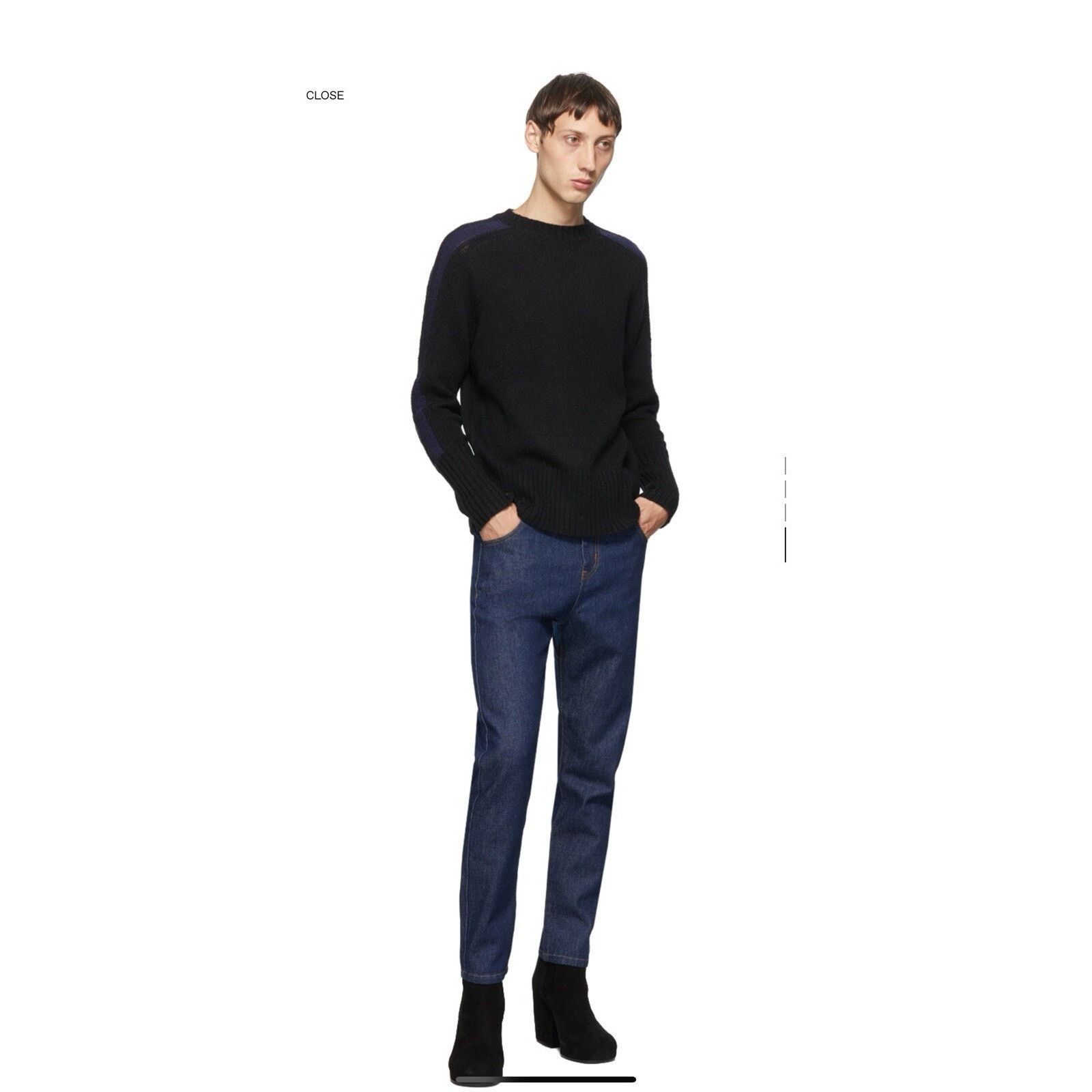 Random Identities Random Identities Black Wool Crewneck Sweater in Size L Size US L / EU 52-54 / 3 - 6 Thumbnail