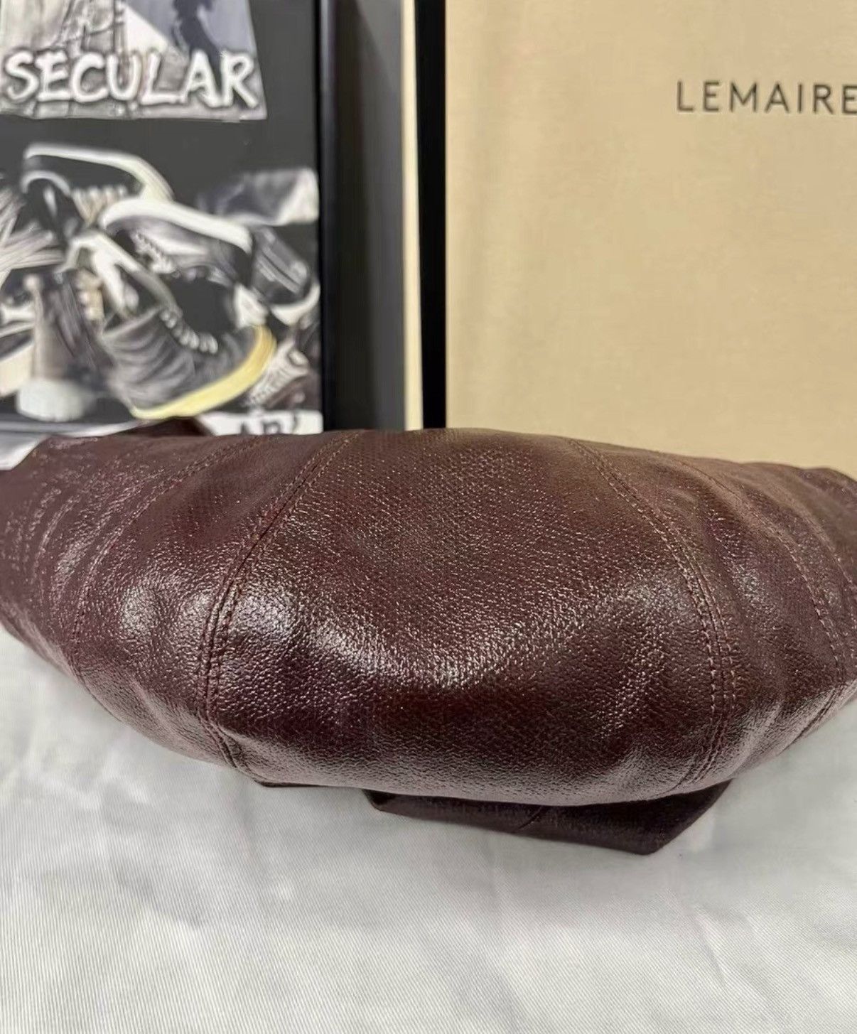 Lemaire Lemaire Coated Small Lava Chocolate Croissant Bag KKKK6 Size ONE SIZE - 8 Thumbnail