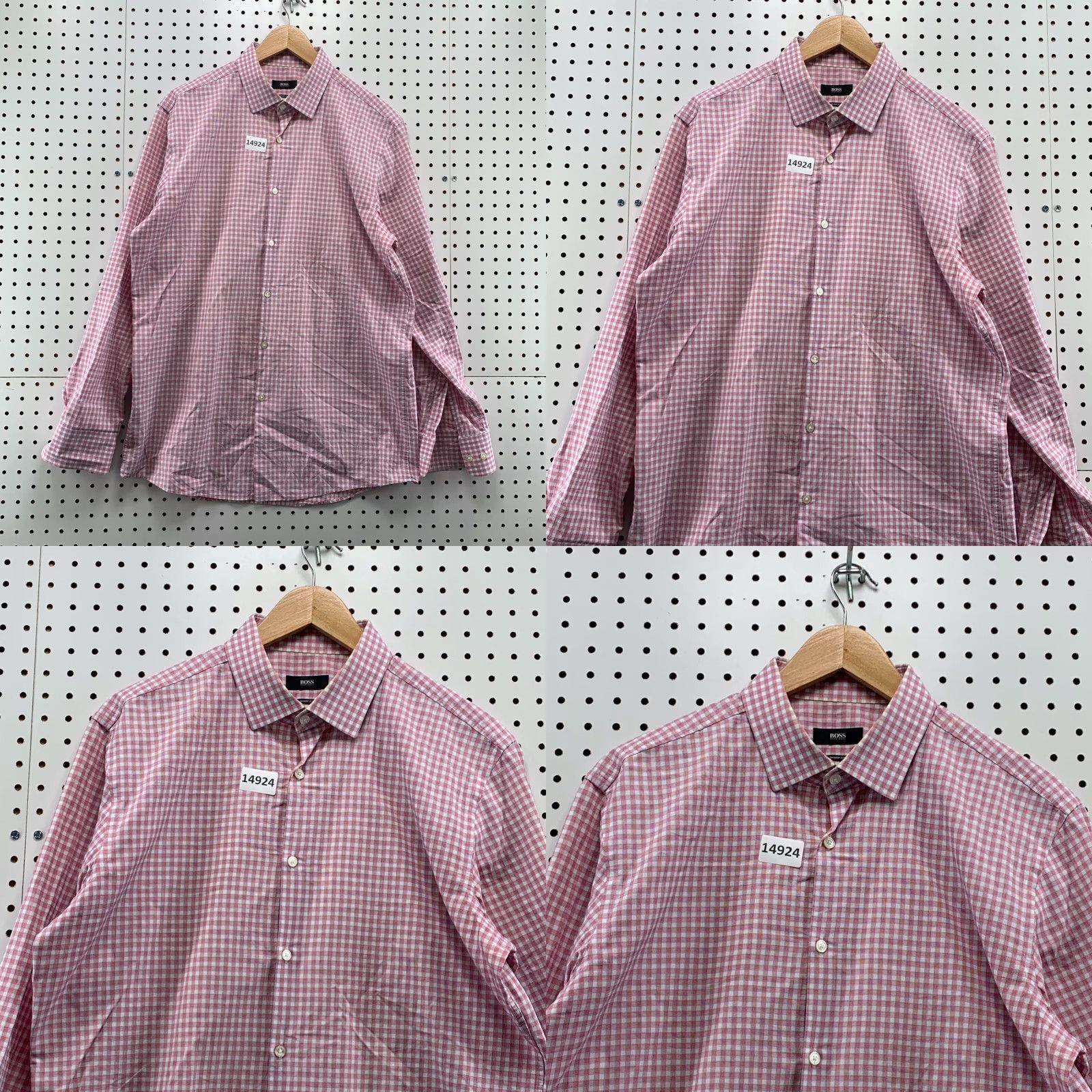 Hugo Boss HUGO BOSS Vintage Red Check Button-Up Shirt Long Sleeve Spread 16.5 Regular Mens Size US XL / EU 56 / 4 - 8 Thumbnail