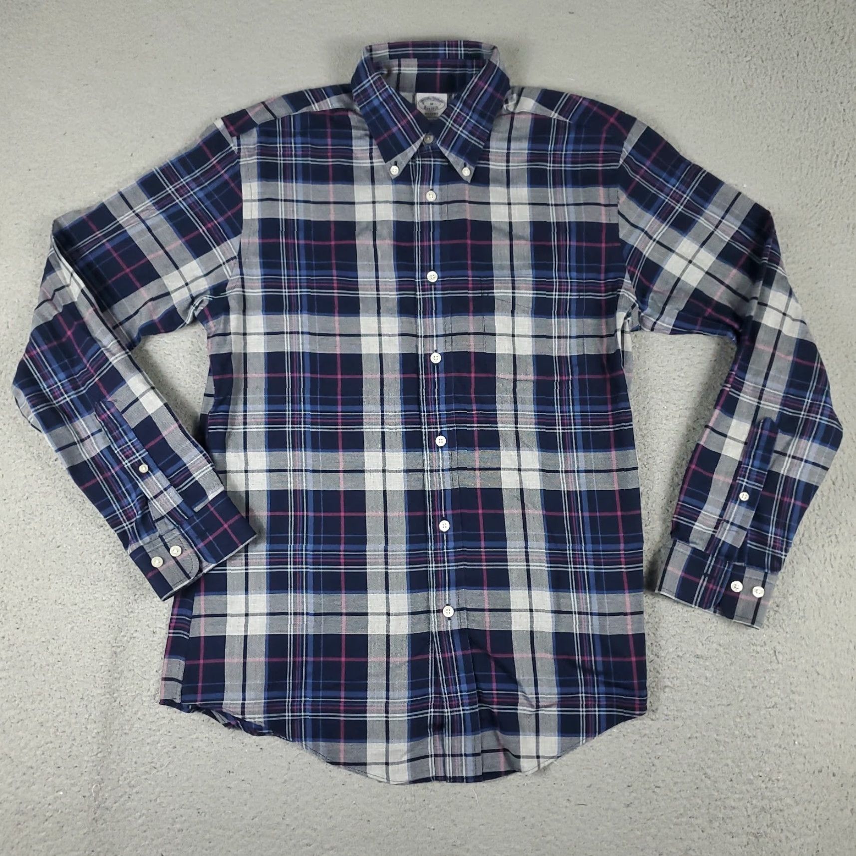 Brooks Brothers Brooks Brothers Button-Up Shirt Mens Medium Blue Plaid Long Sleeve Regular Fit Size US M / EU 48-50 / 2 - 2 Thumbnail