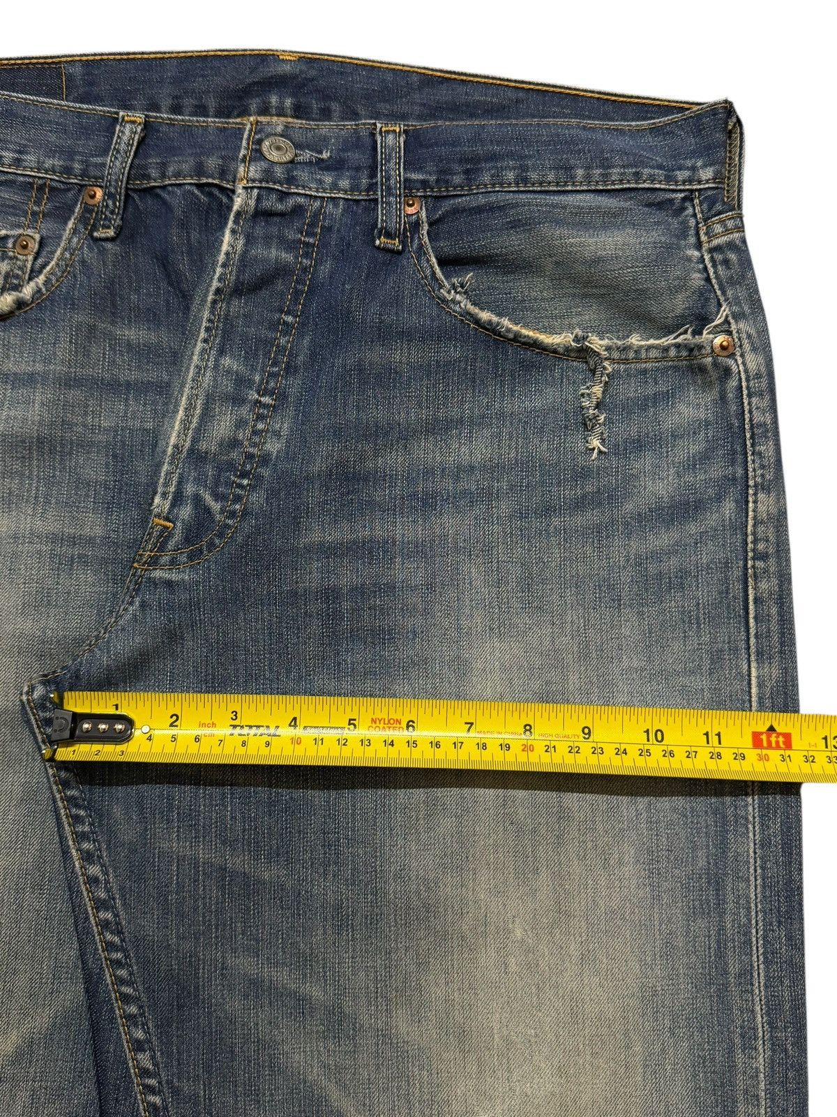 Levi's Vintage 90s Levis 501 Mud Wash Distressed Wide Leg Loose Size US 34 / EU 50 - 11 Thumbnail