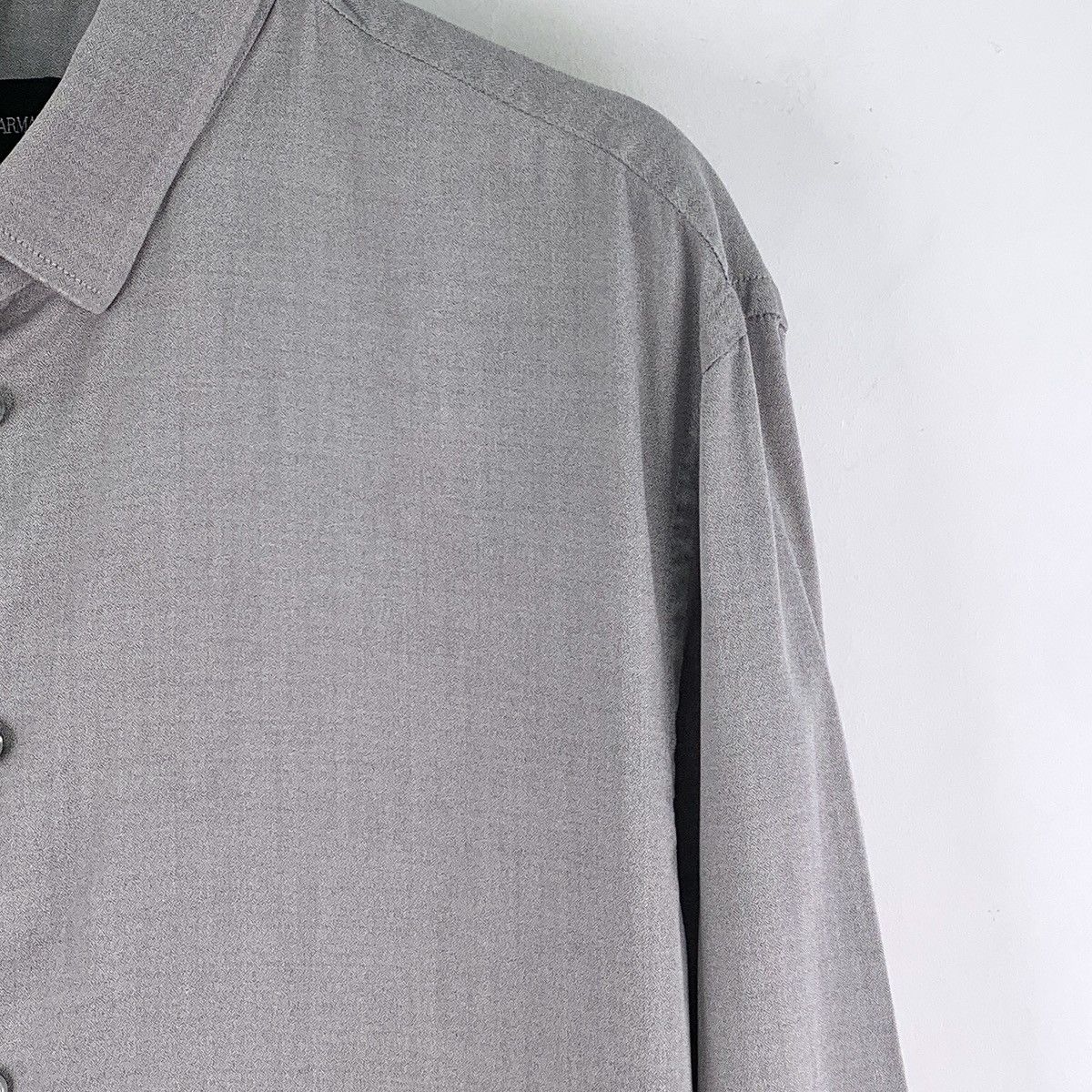 Armani Armani Grey Cotton Collared Long Sleeve Shirt K26WX Size US XS / EU 42 / 0 - 3 Thumbnail