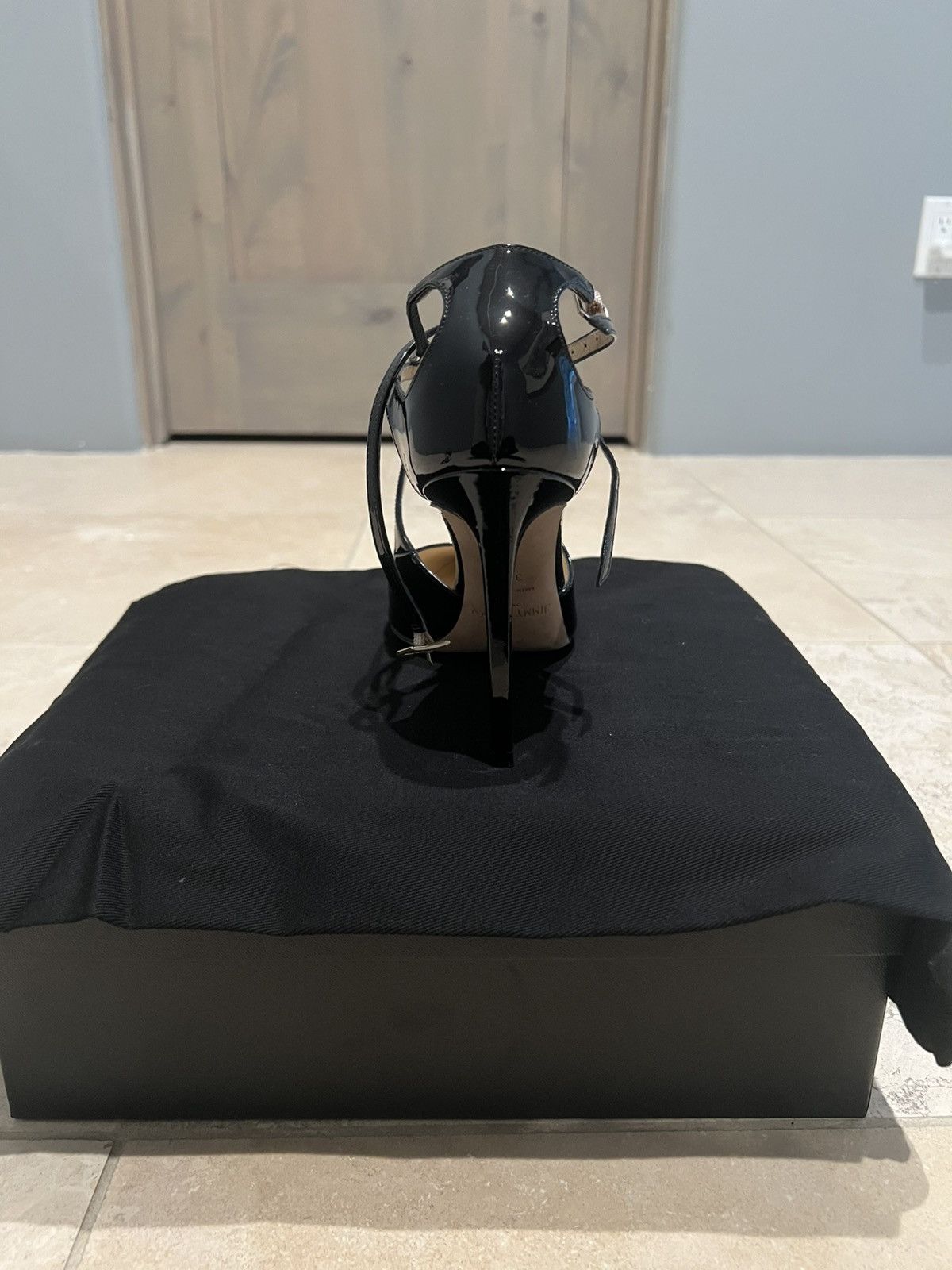 Jimmy Choo Lang black patent leather heels Size US 7.5 / IT 37.5 - 6 Thumbnail