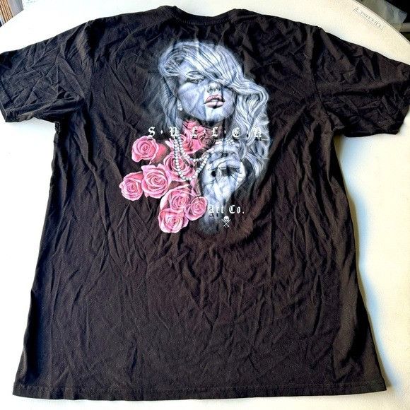 Designer NEW SULLEN ART COLLECTIVE ROSE BLACK T-SHIRT SZ 2XL XXL Size US XXL / EU 58 / 5 - 1 Thumbnail